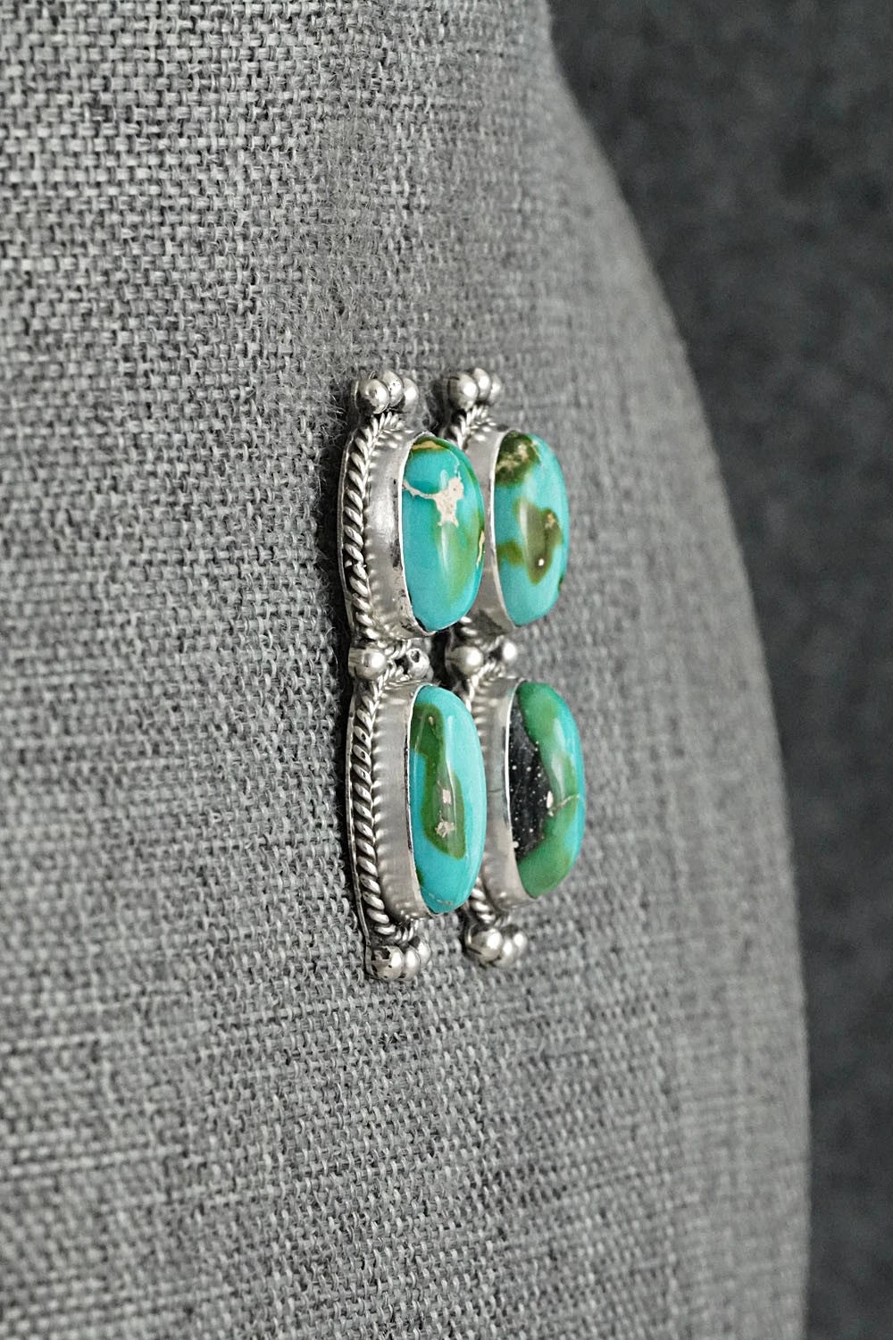 Turquoise & Sterling Silver Earrings - Rena Begay