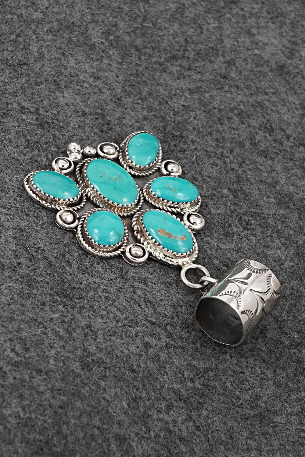 Turquoise & Sterling Silver Pendant - Ernest Hawthorne