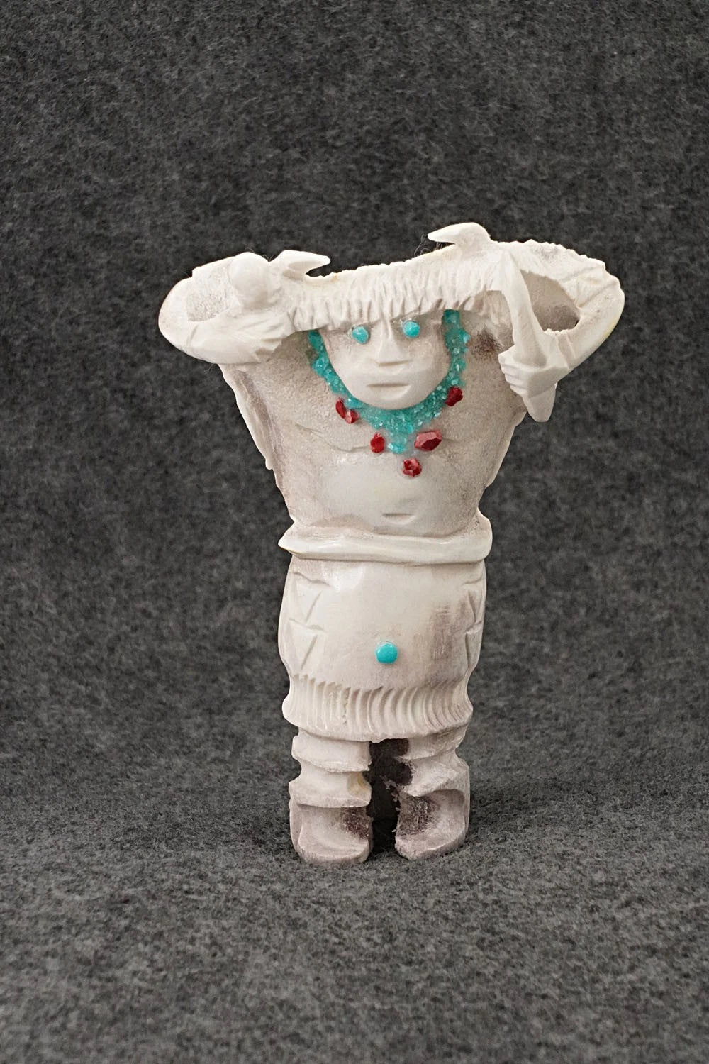 Buffalo Dancer Zuni Fetish Carving - Marlon Lowsayate