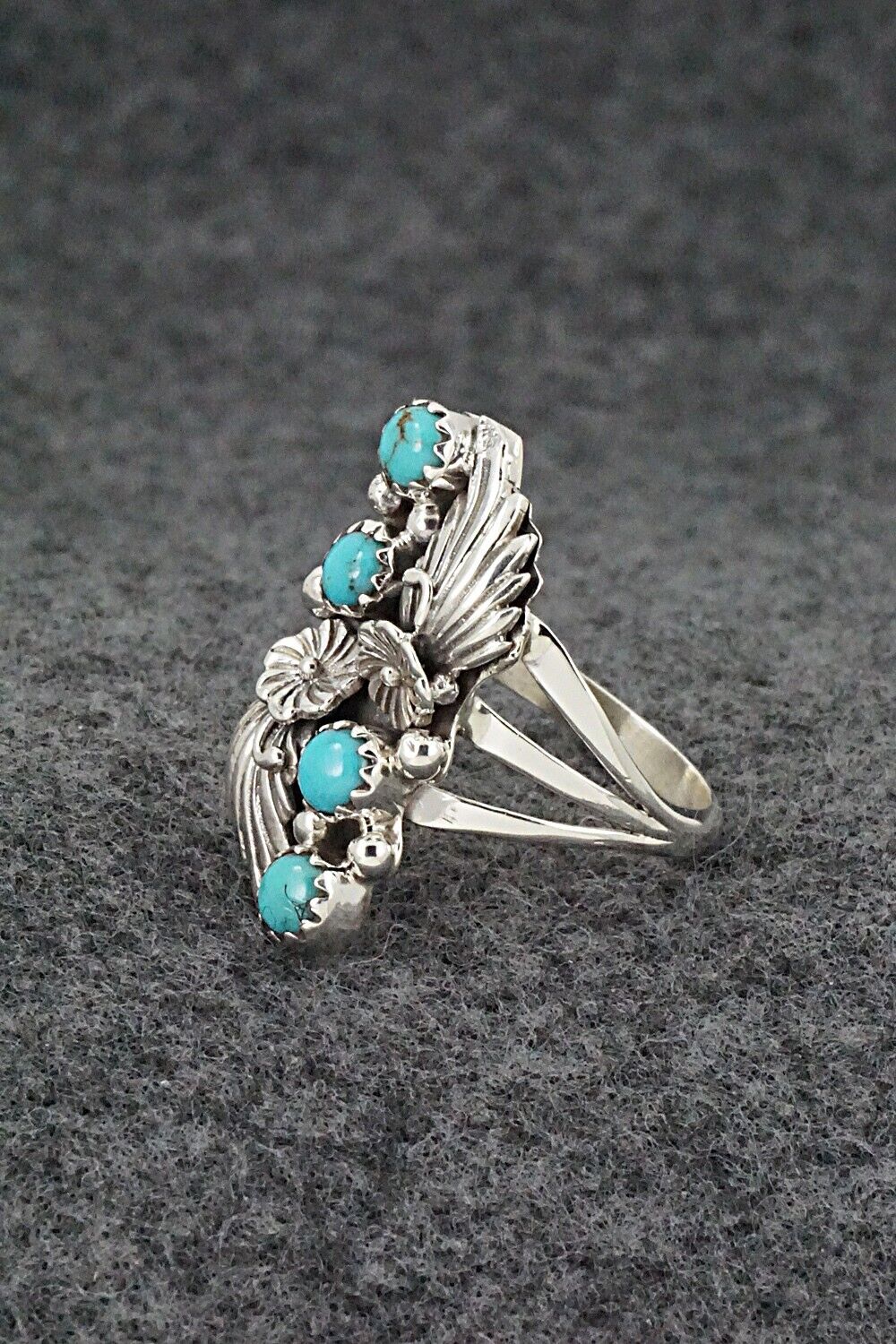 Turquoise & Sterling Silver Ring - Alice Rose Saunders - Size 8.25
