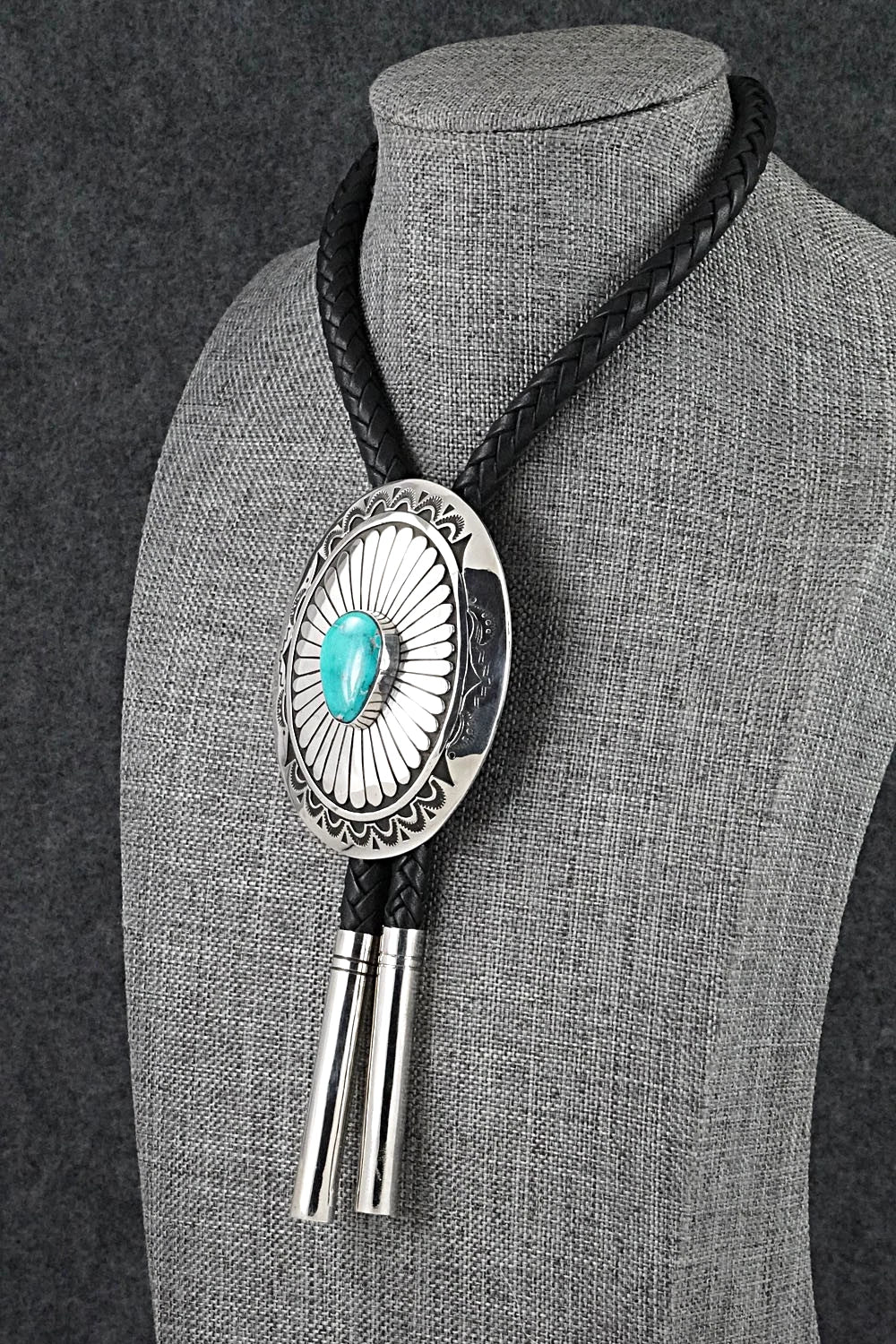 Turquoise & Sterling Silver Bolo Tie & Belt Buckle Set - Charlie John