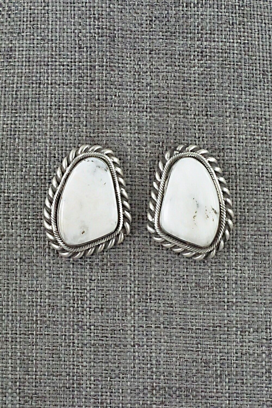 White Buffalo & Sterling Silver Earrings - Sharon McCarthy