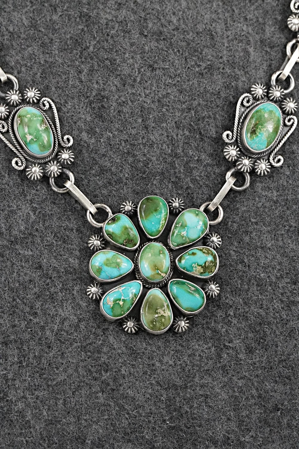 Turquoise & Sterling Silver Necklace and Earrings Set - Mark Yazzie