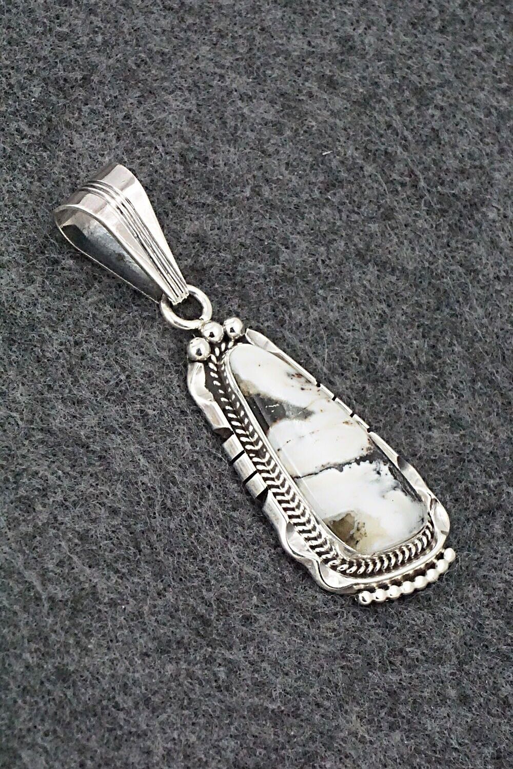 White Buffalo & Sterling Silver Pendant - Samuel Yellowhair