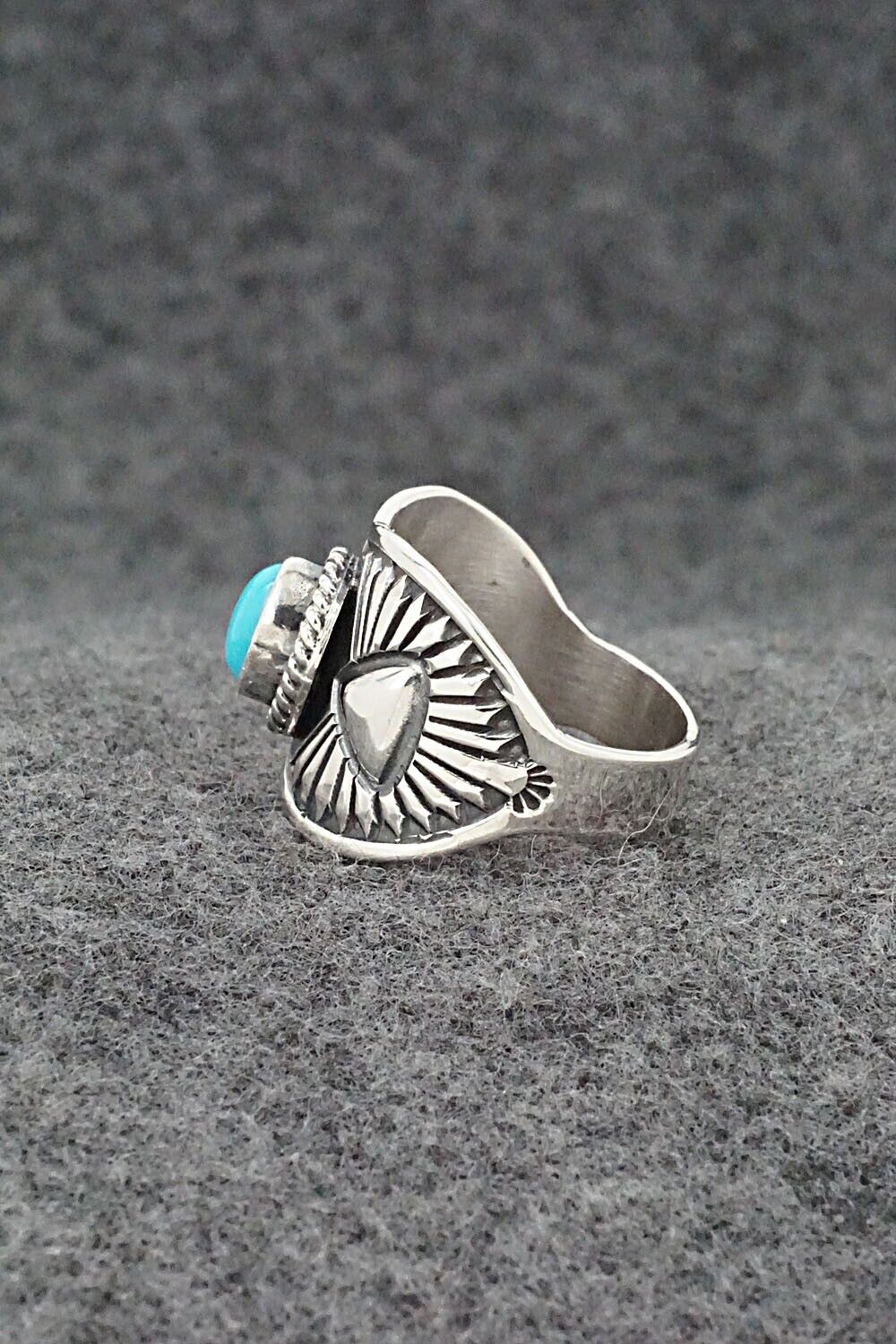 Turquoise & Sterling Silver Ring - Derrick Gordon - Size 7.5