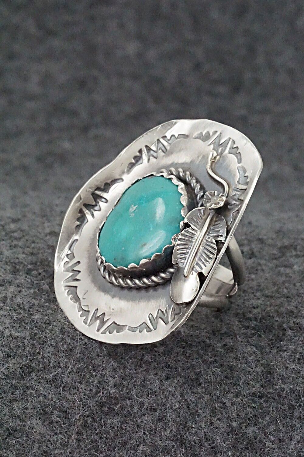 Turquoise & Sterling Silver Ring - Tim Yazzie - Size 7.75