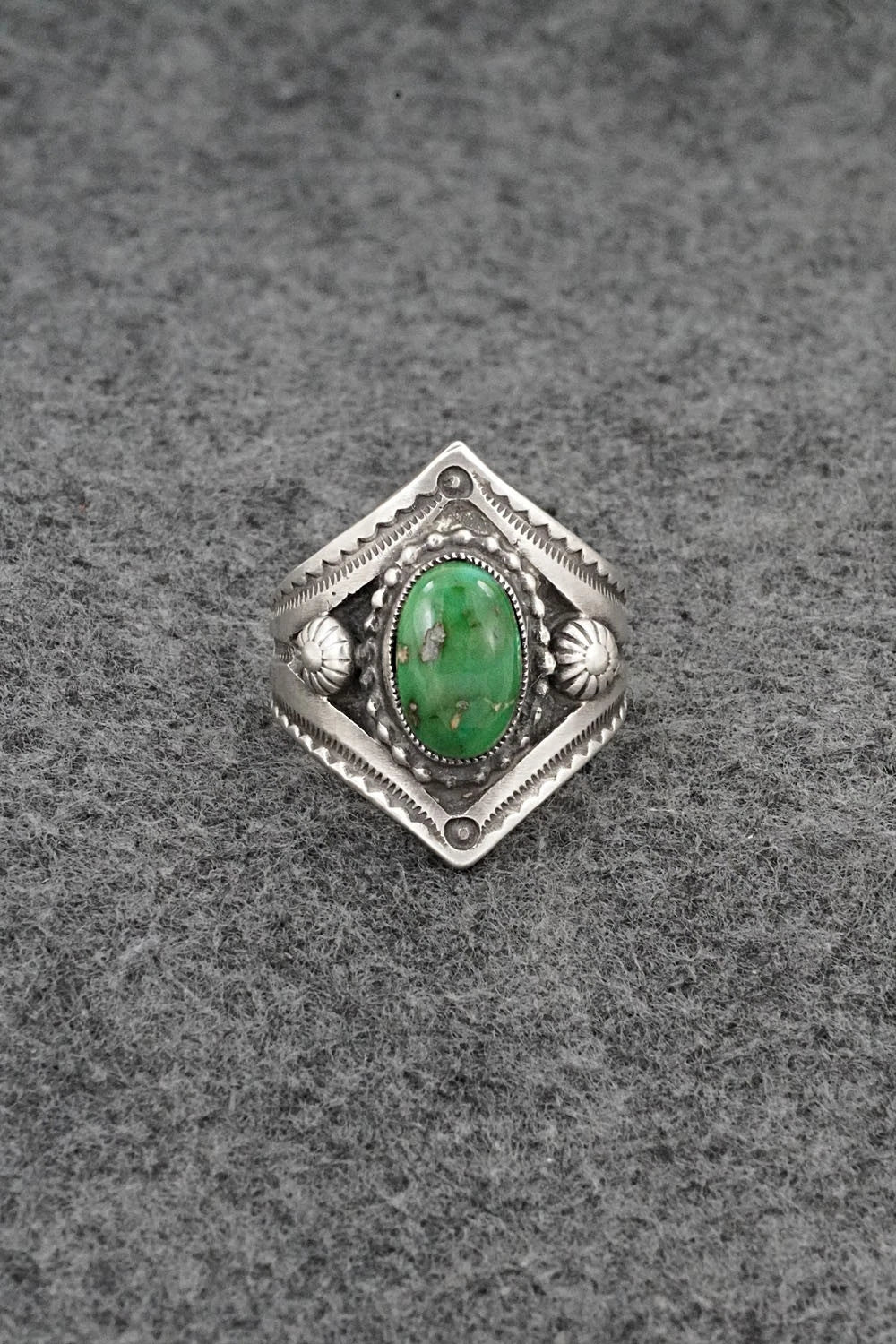 Turquoise & Sterling Silver Ring - Calvin Martinez - Size 8