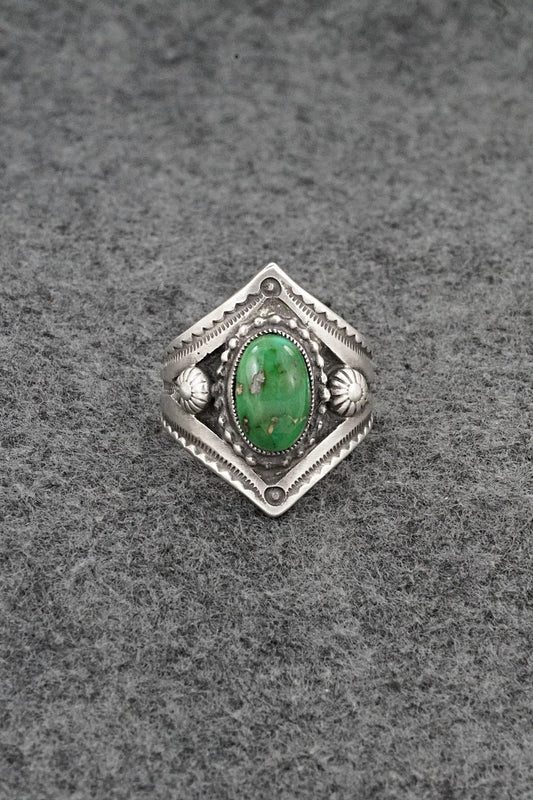 Turquoise & Sterling Silver Ring - Calvin Martinez - Size 8
