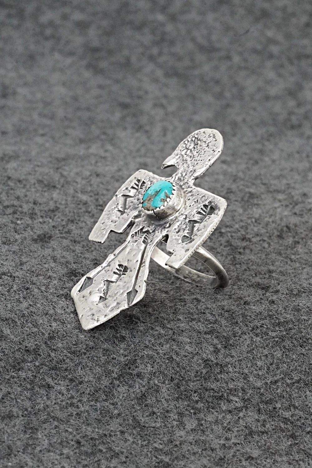 Turquoise & Sterling Silver Ring - Delbert Arviso - Size 7.5