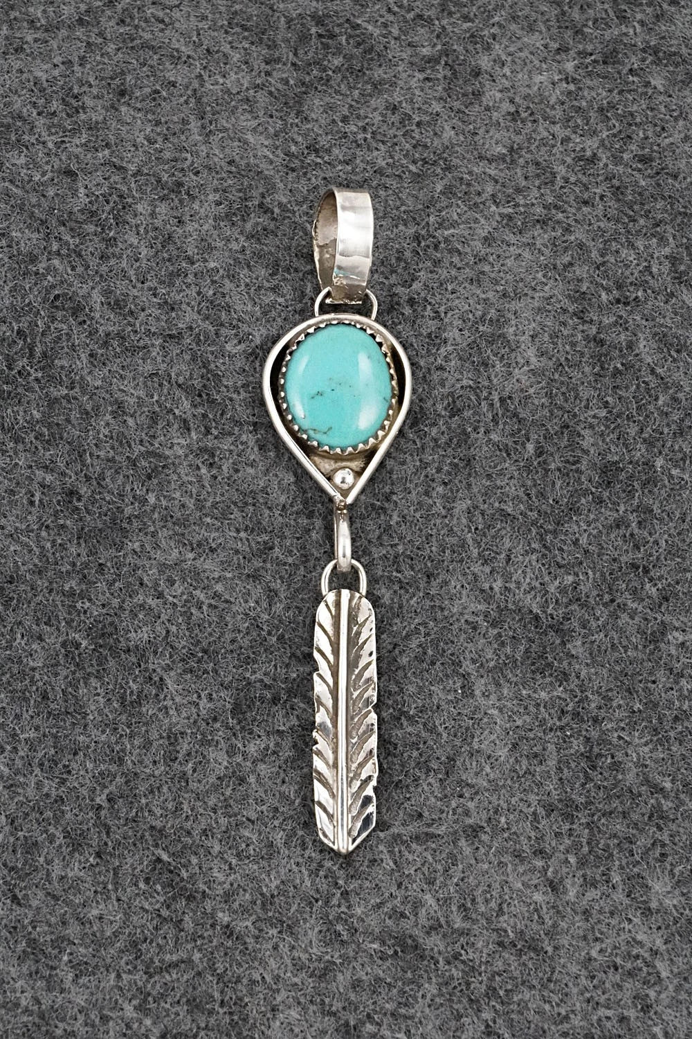 Turquoise & Sterling Silver Pendant - Priscilla Reeder