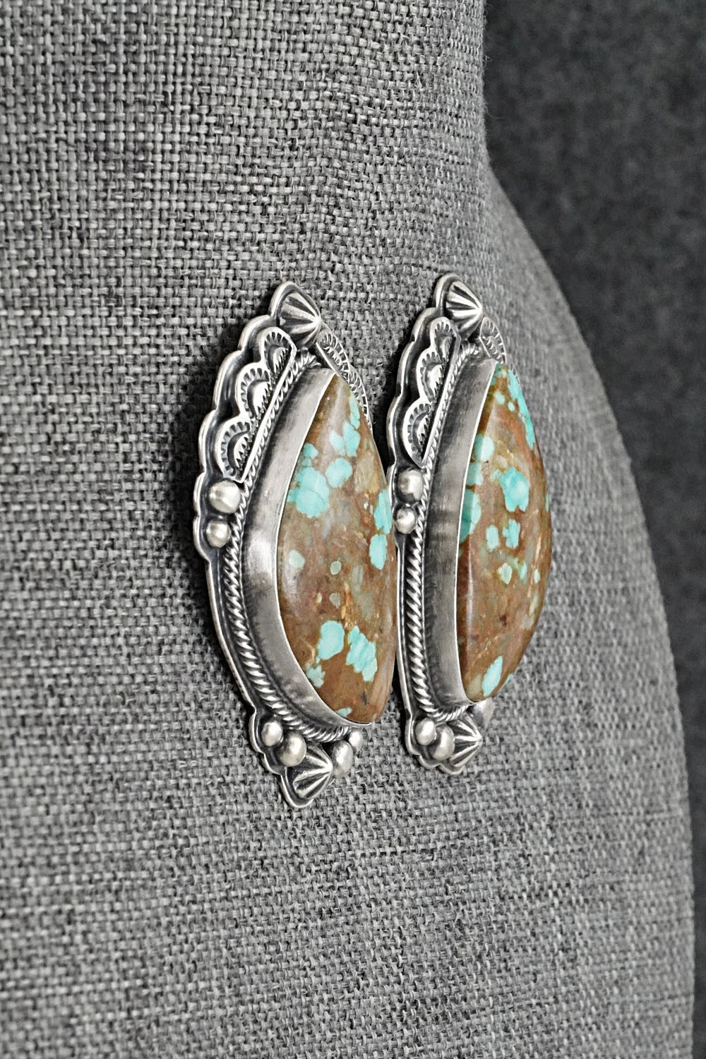 Turquoise & Sterling Silver Necklace and Earrings Set - Randy Boyd