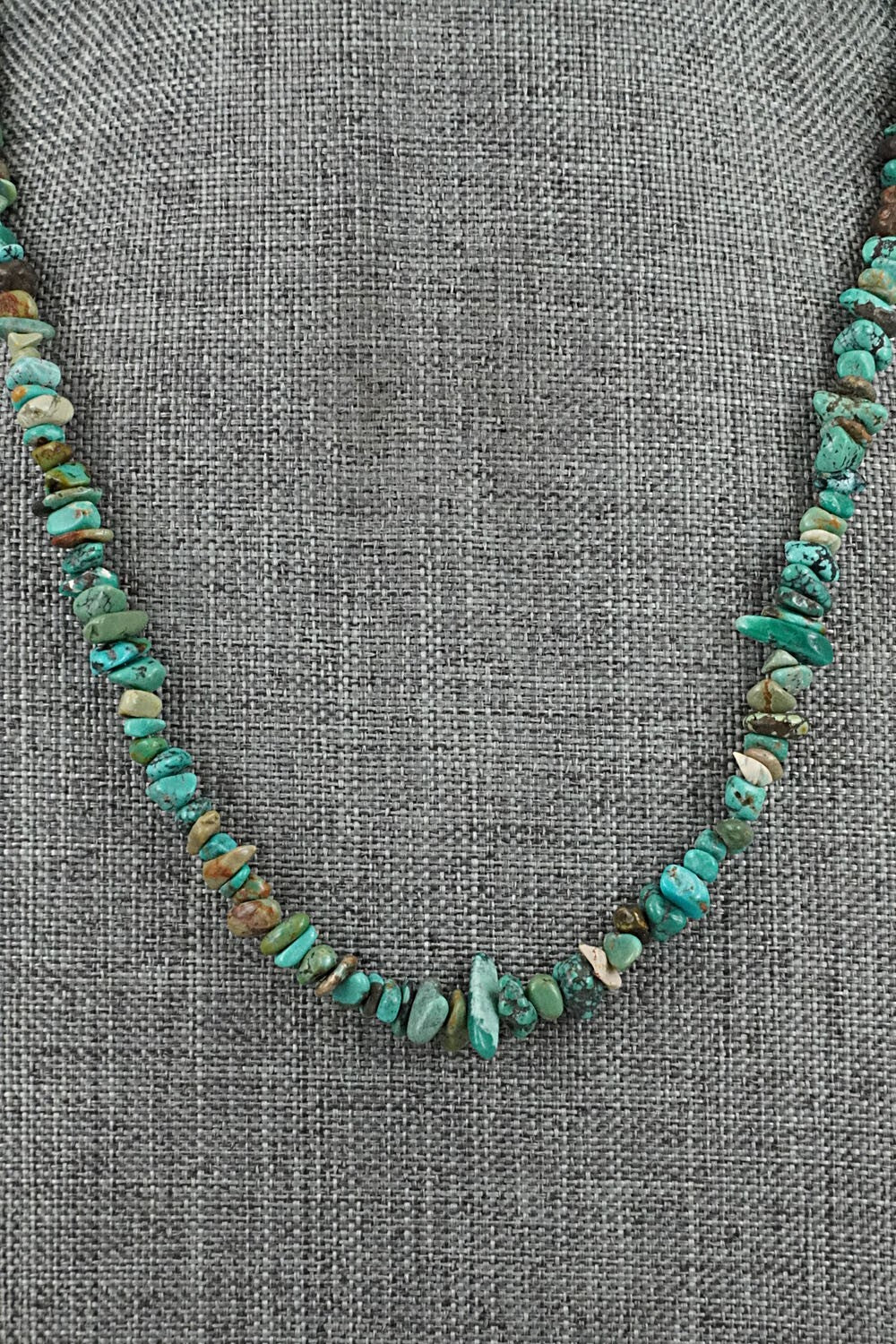 Turquoise & Sterling Silver Necklace 38" - Doreen Jake