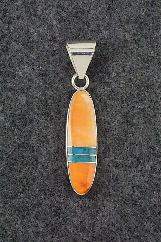 Spiny Oyster, Turquoise & Sterling Silver Pendant - Harold Smith