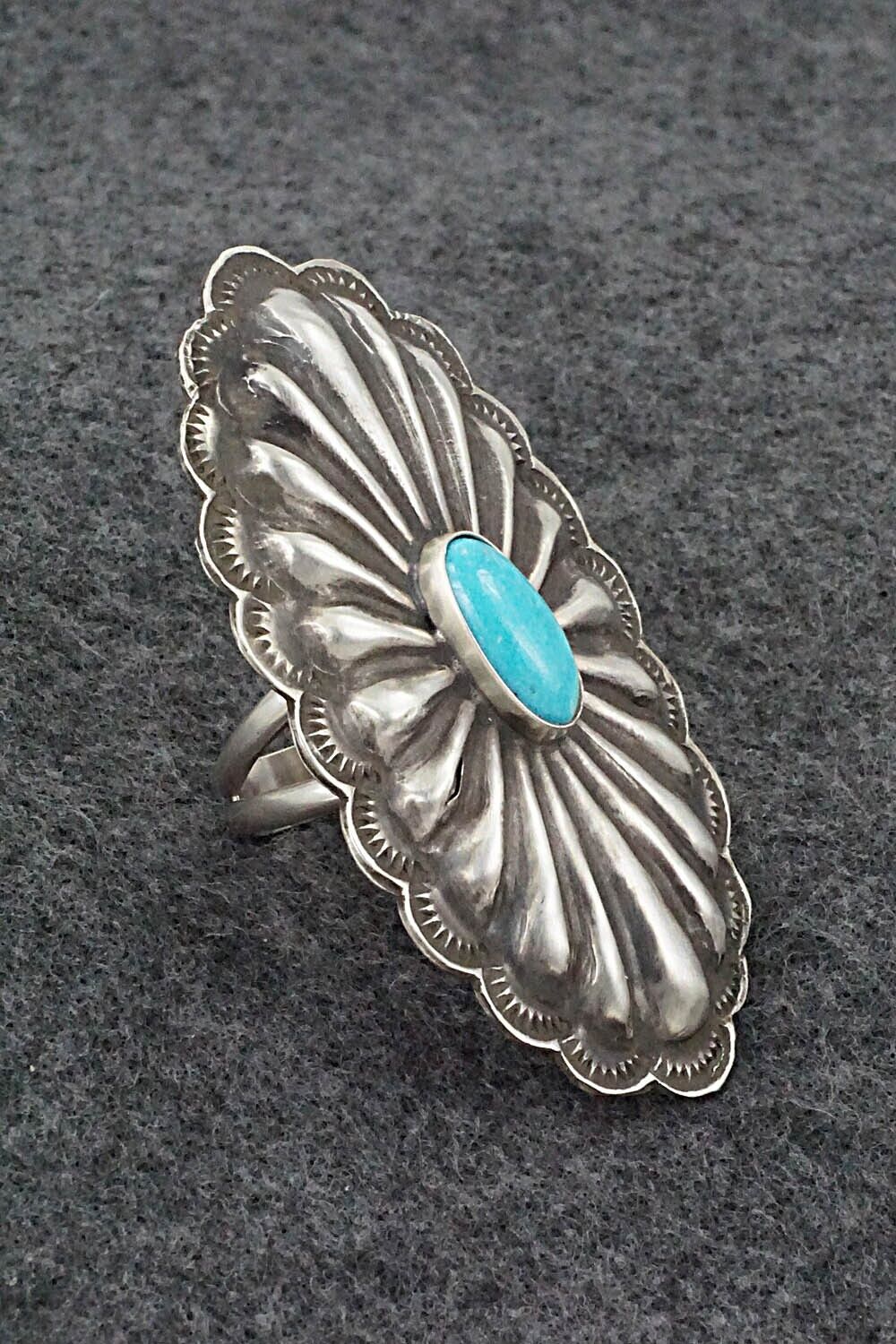 Turquoise & Sterling Silver Ring - Rita Lee - Size 8