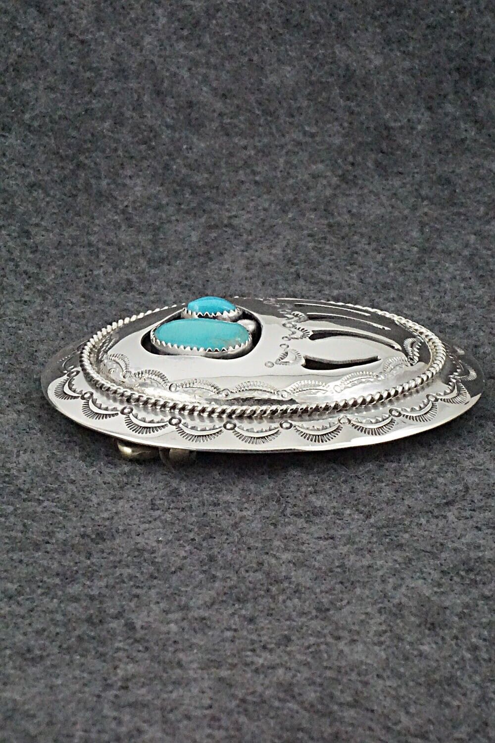 Turquoise & Sterling Silver Belt Buckle - Wilbert Muskett Sr.