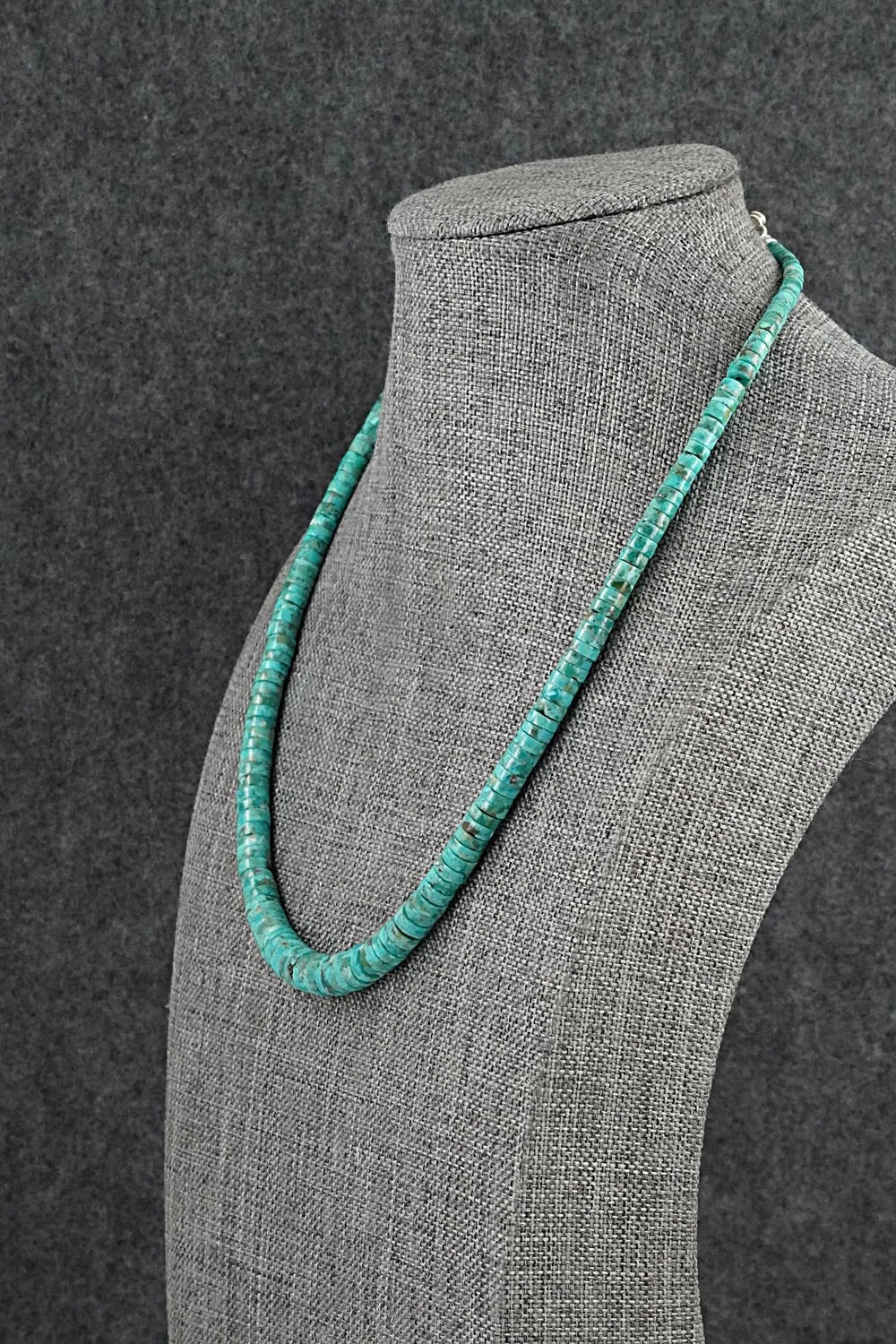 Turquoise & Sterling Silver Necklace 18" - Doreen Jake