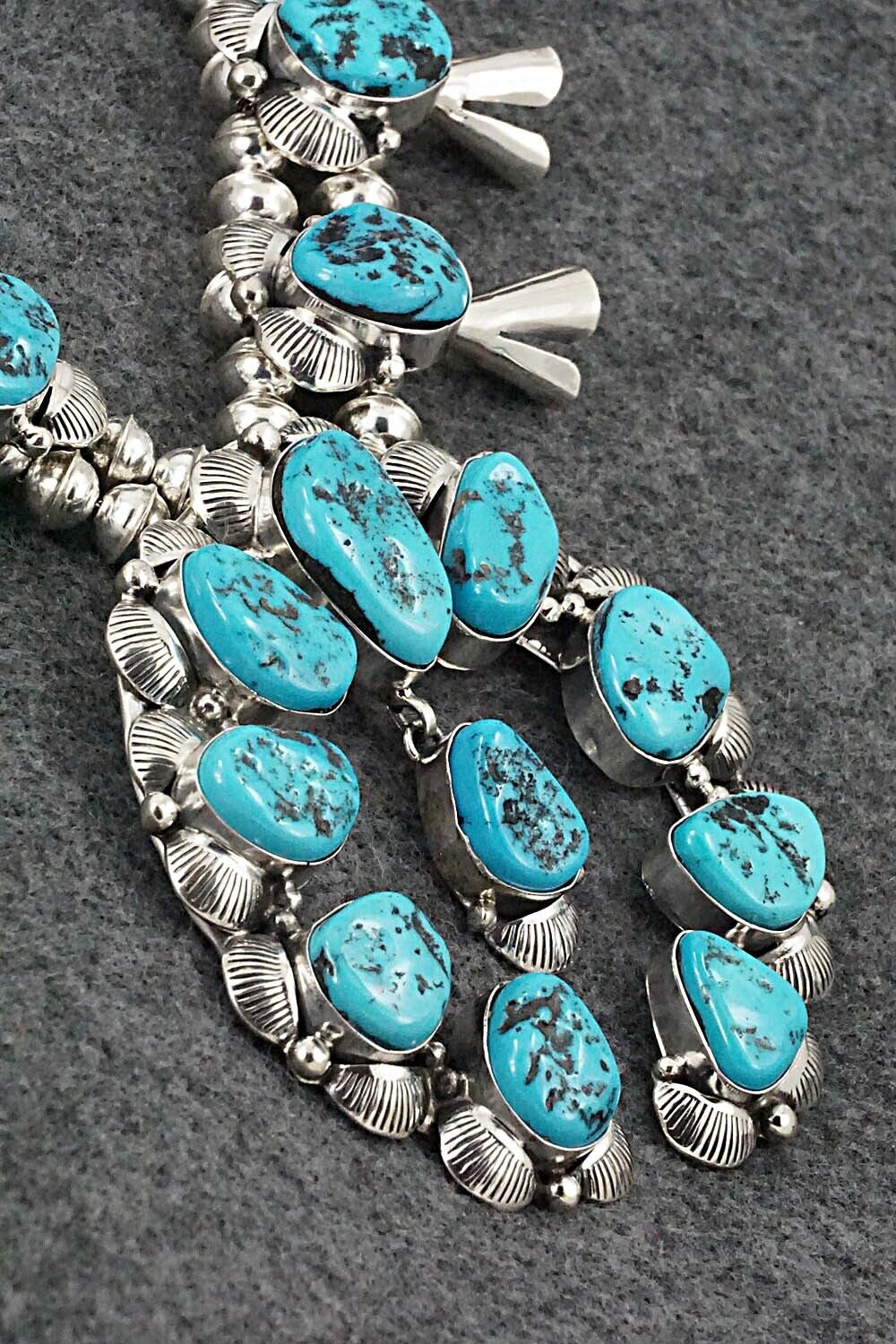 Turquoise & Sterling Silver Squash Blossom Set - Vernon Johnson