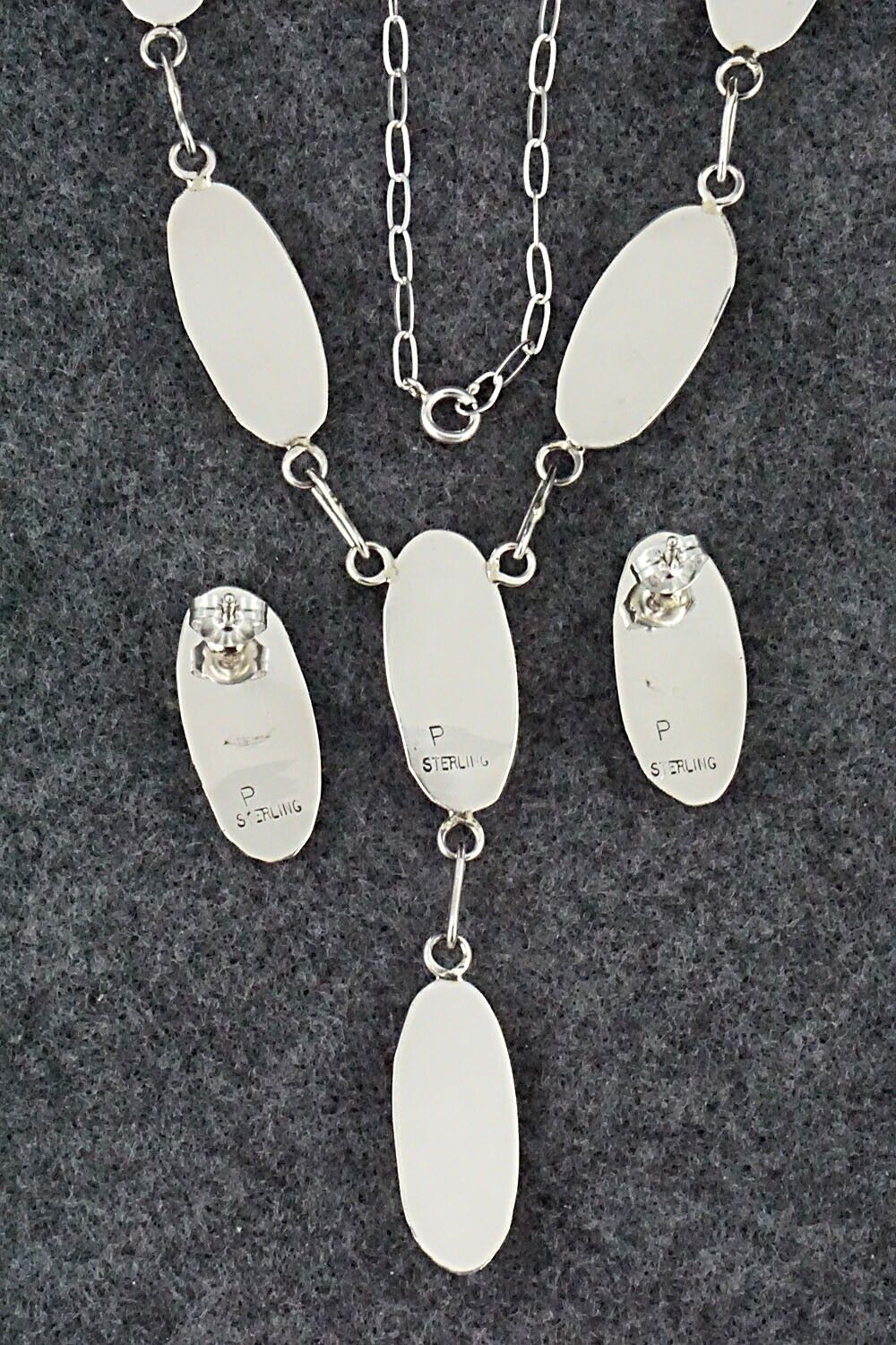 Opalite & Sterling Silver Necklace and Earrings Set - Felix Perry