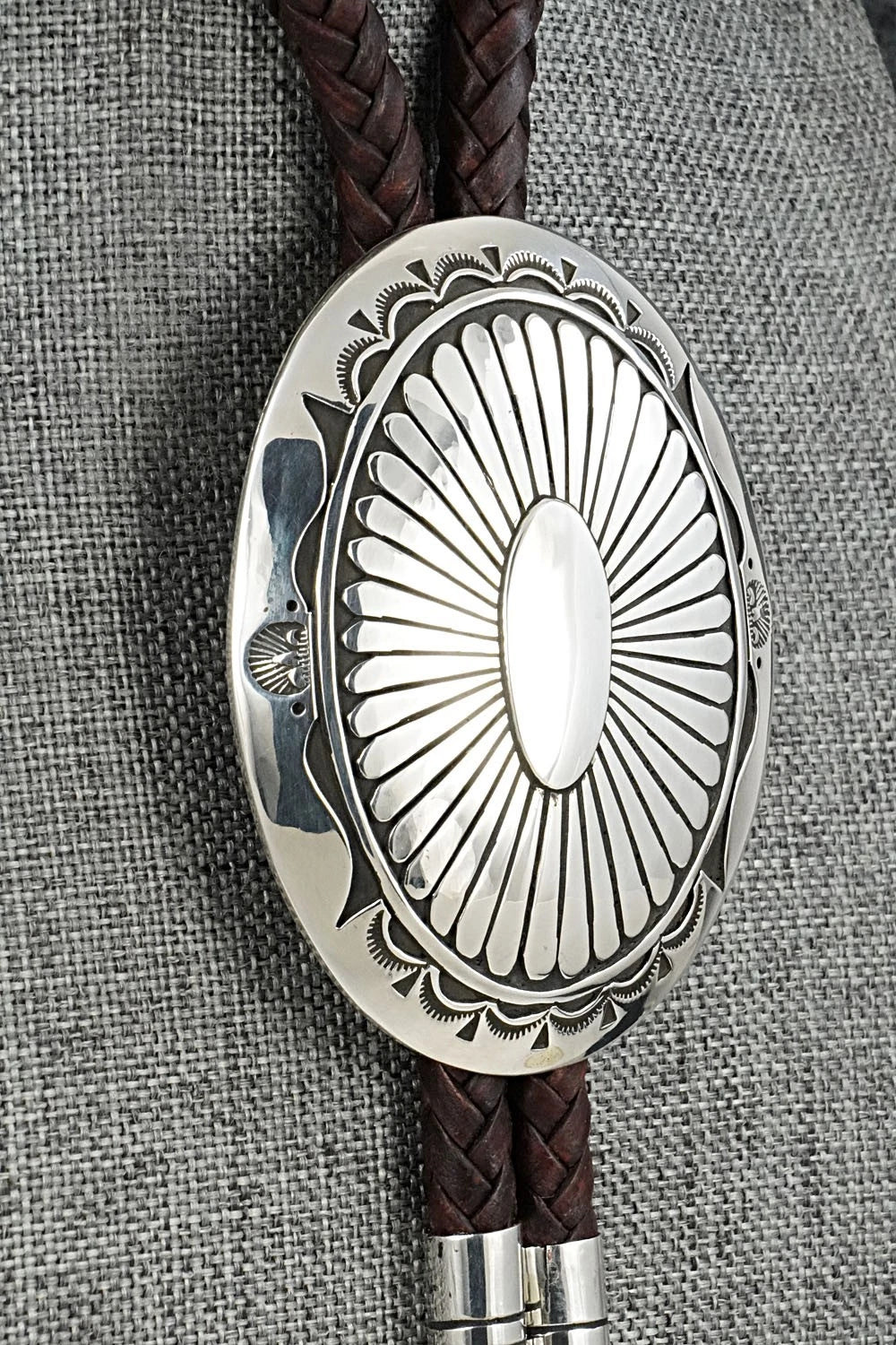 Turquoise & Sterling Silver Bolo Tie - Charlie John