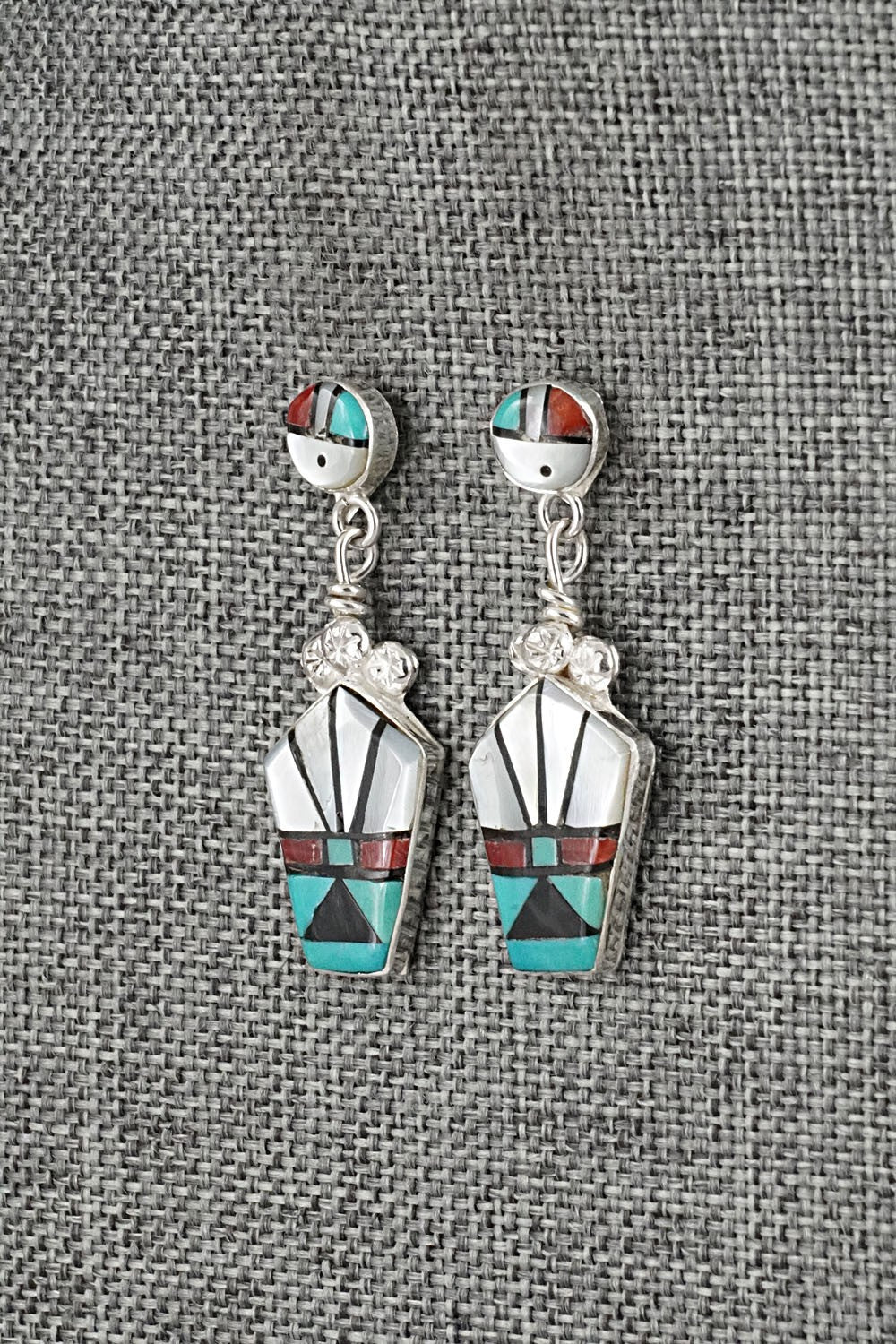 Multi Stone Inlay & Sterling Silver Earrings - Ola Eriacho