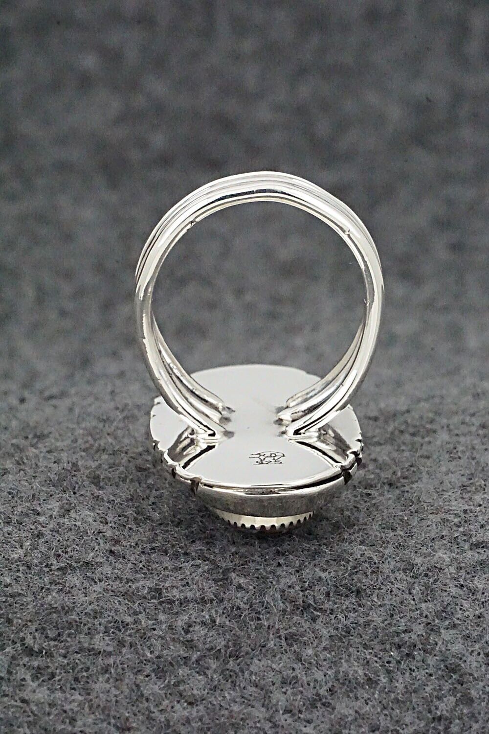 White Buffalo & Sterling Silver Ring - Myra Benally - Size 7.5