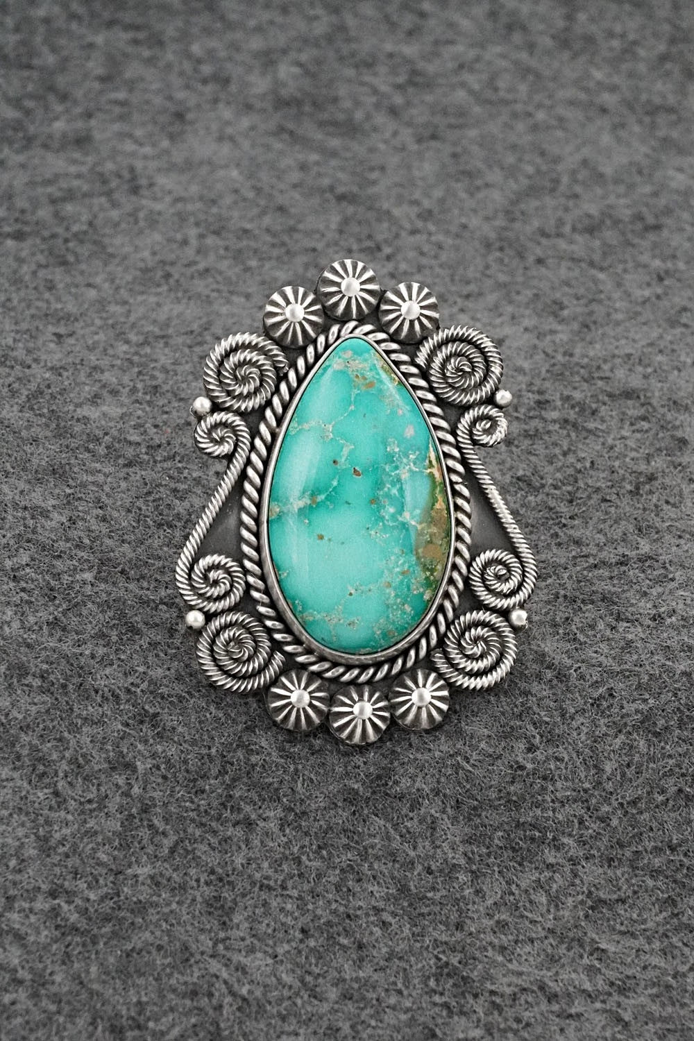 Turquoise & Sterling Silver Ring - Michael Calladitto - Size 8