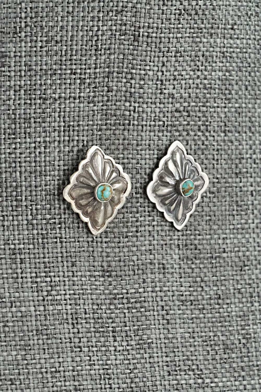 Turquoise & Sterling Silver Earrings - Terry Charlie