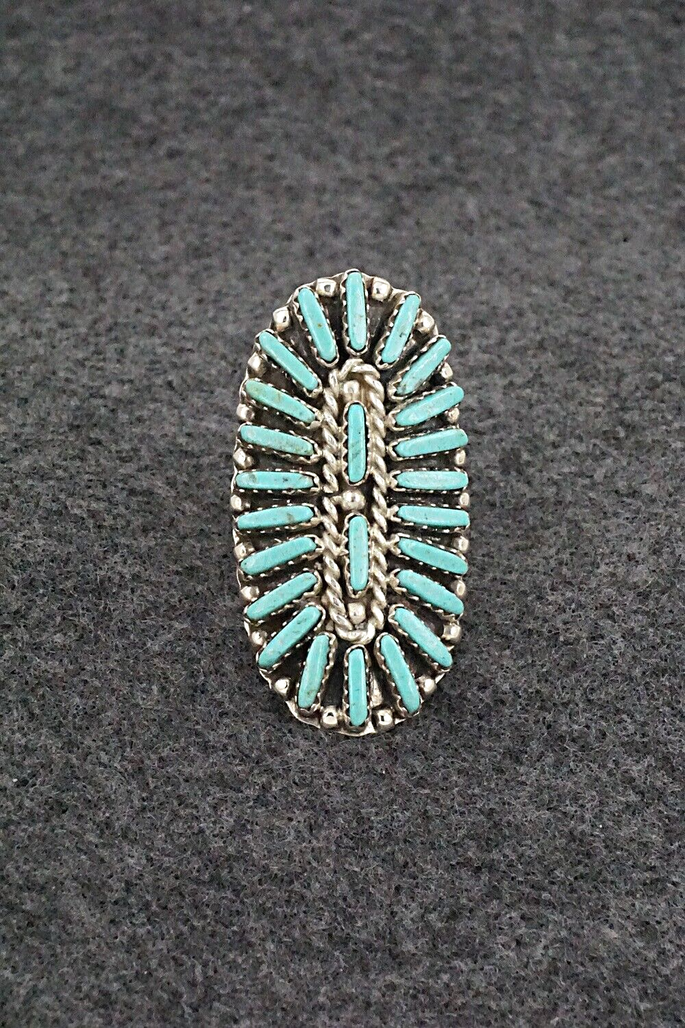 Turquoise & Sterling Silver Ring - Charlie John - Size 8