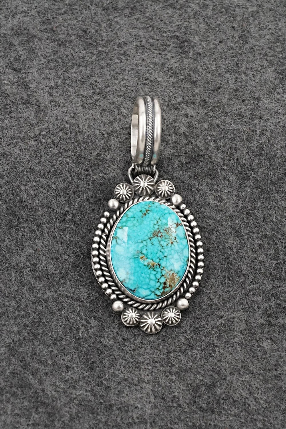 Turquoise & Sterling Silver Pendant - Michael Calladitto