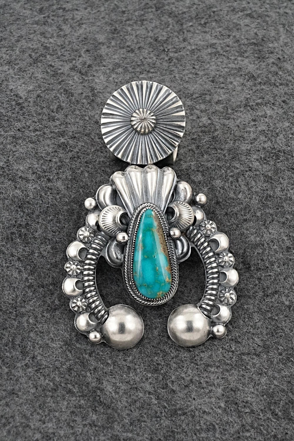 Turquoise & Sterling Silver Pendant - Delbert Gordon
