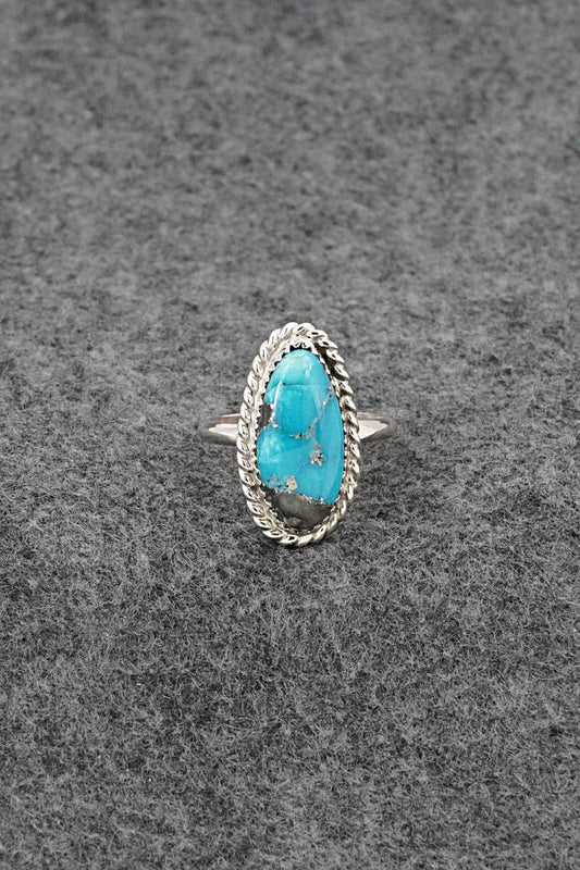 Turquoise & Sterling Silver Ring - Darius Arviso - Size 8.5