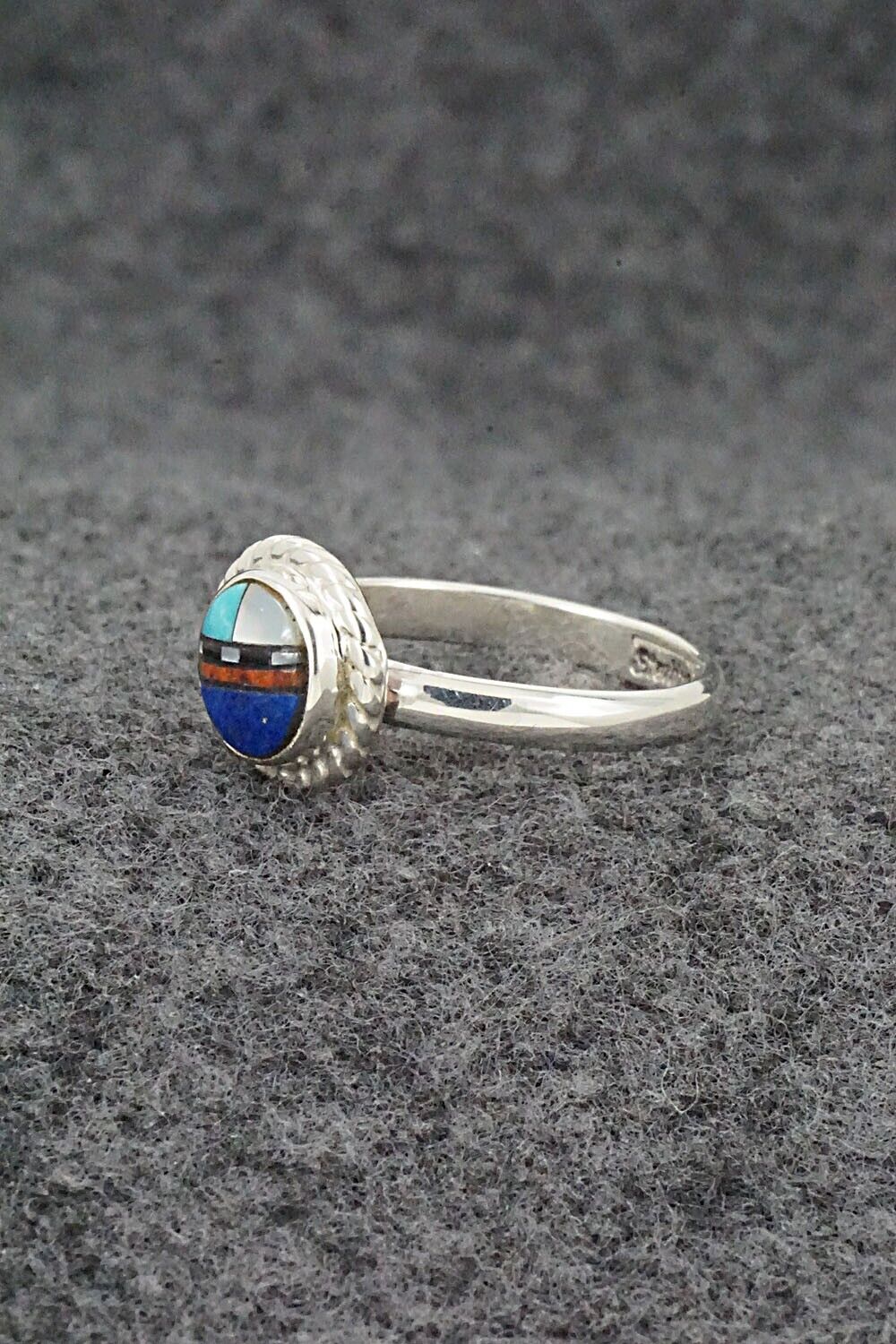 Multi-Stone & Sterling Silver Ring - Delbert Kallestewa Jr. - Size 9.5