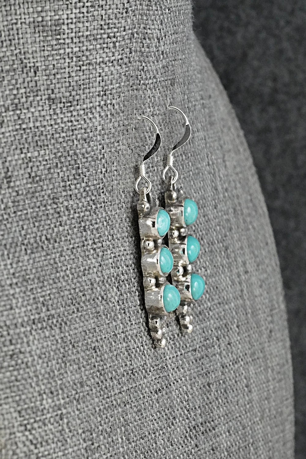 Turquoise & Sterling Silver Earrings - Gary Shorty