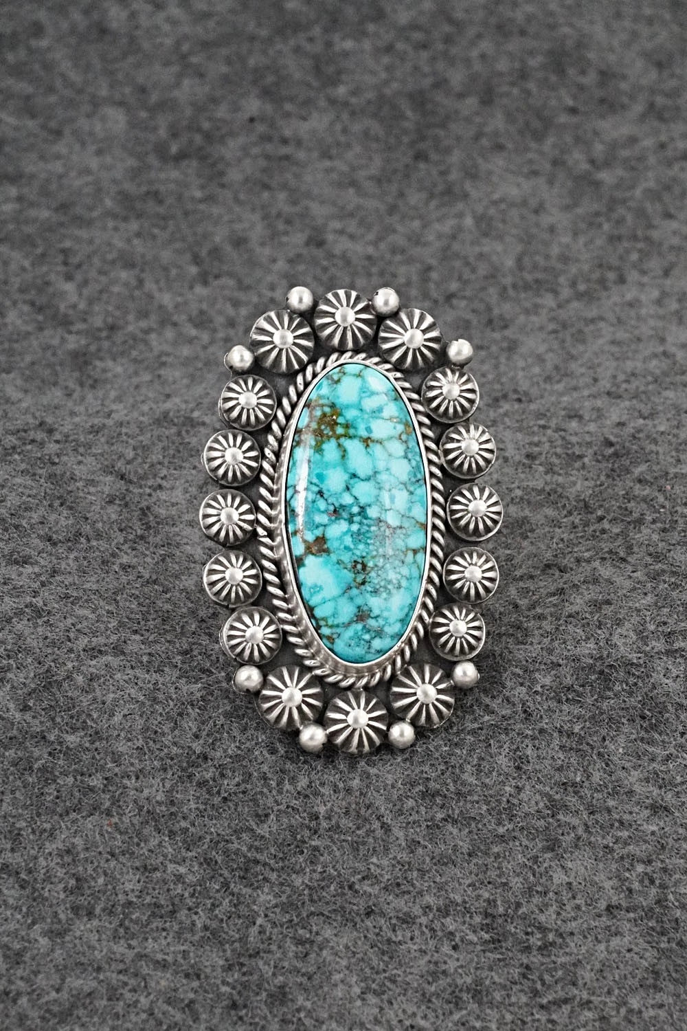 Turquoise & Sterling Silver Ring - Michael Calladitto - Size 9.5