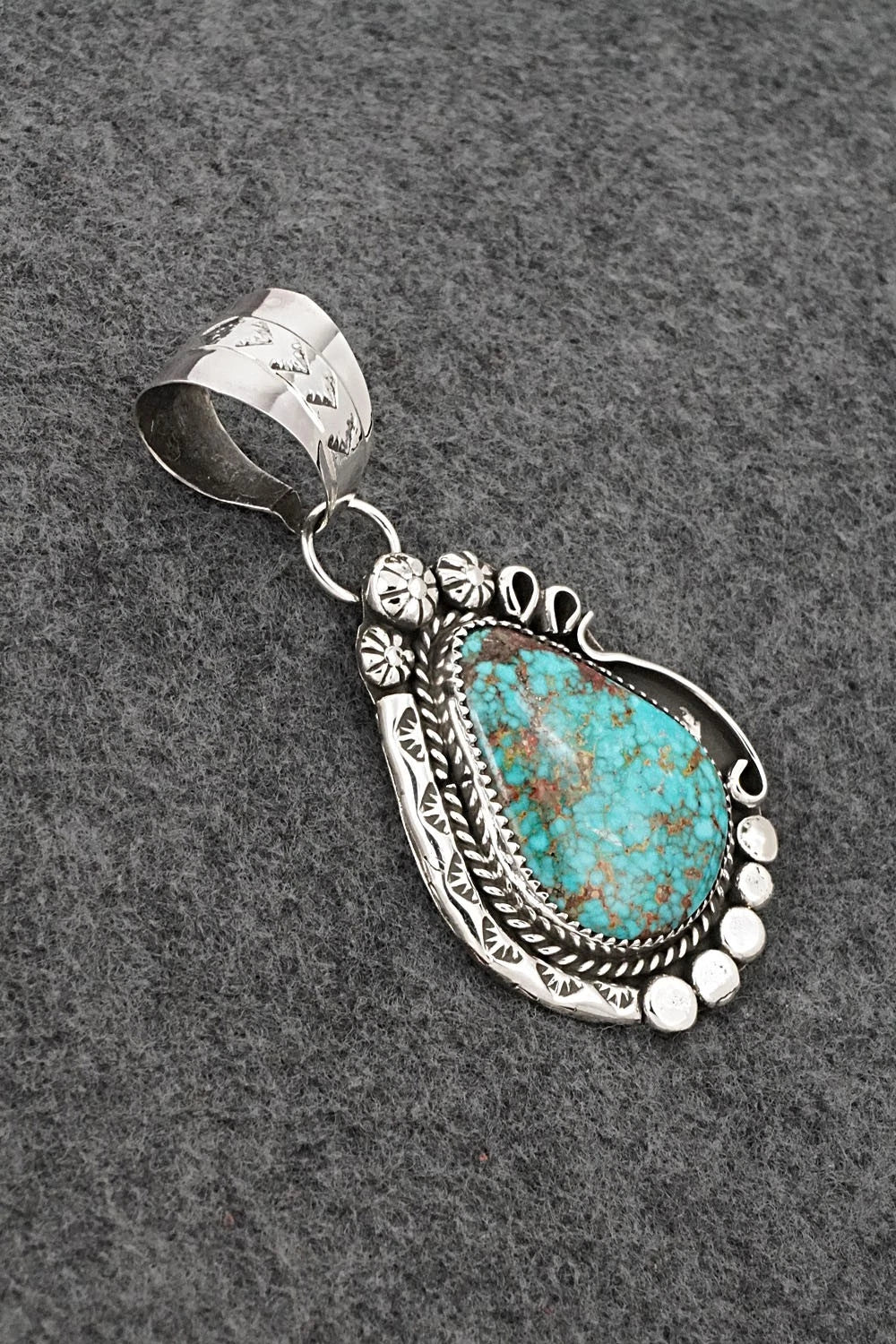 Turquoise & Sterling Silver Pendant - Phil Nez