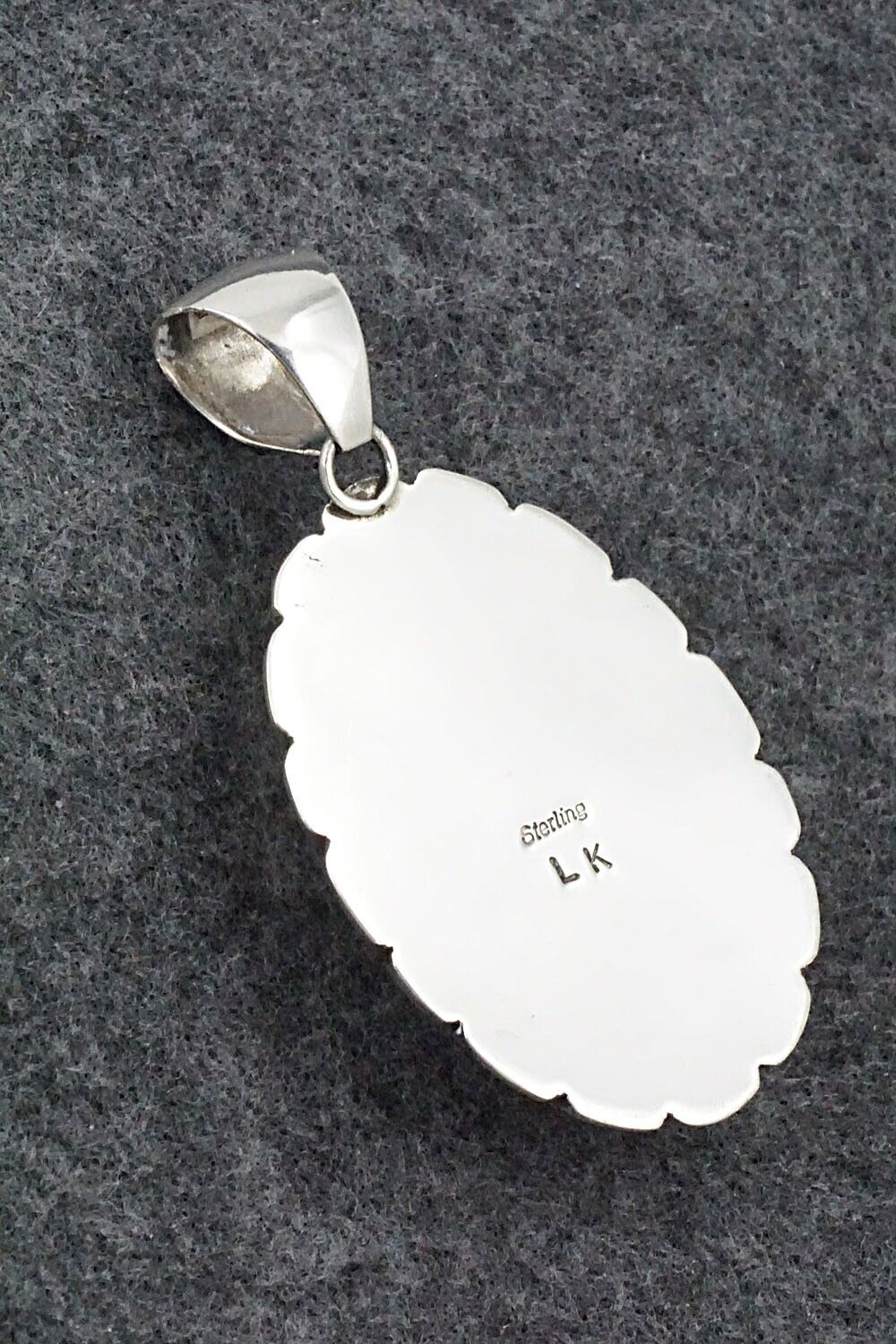 White Buffalo & Sterling Silver Pendant - Navajo