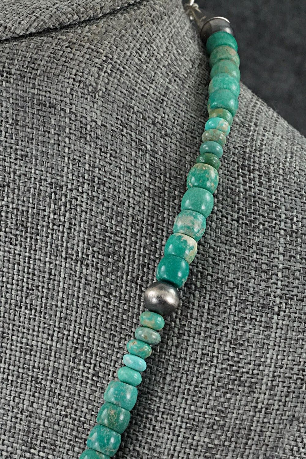 Turquoise & Sterling Silver Necklace 18" - Doreen Jake