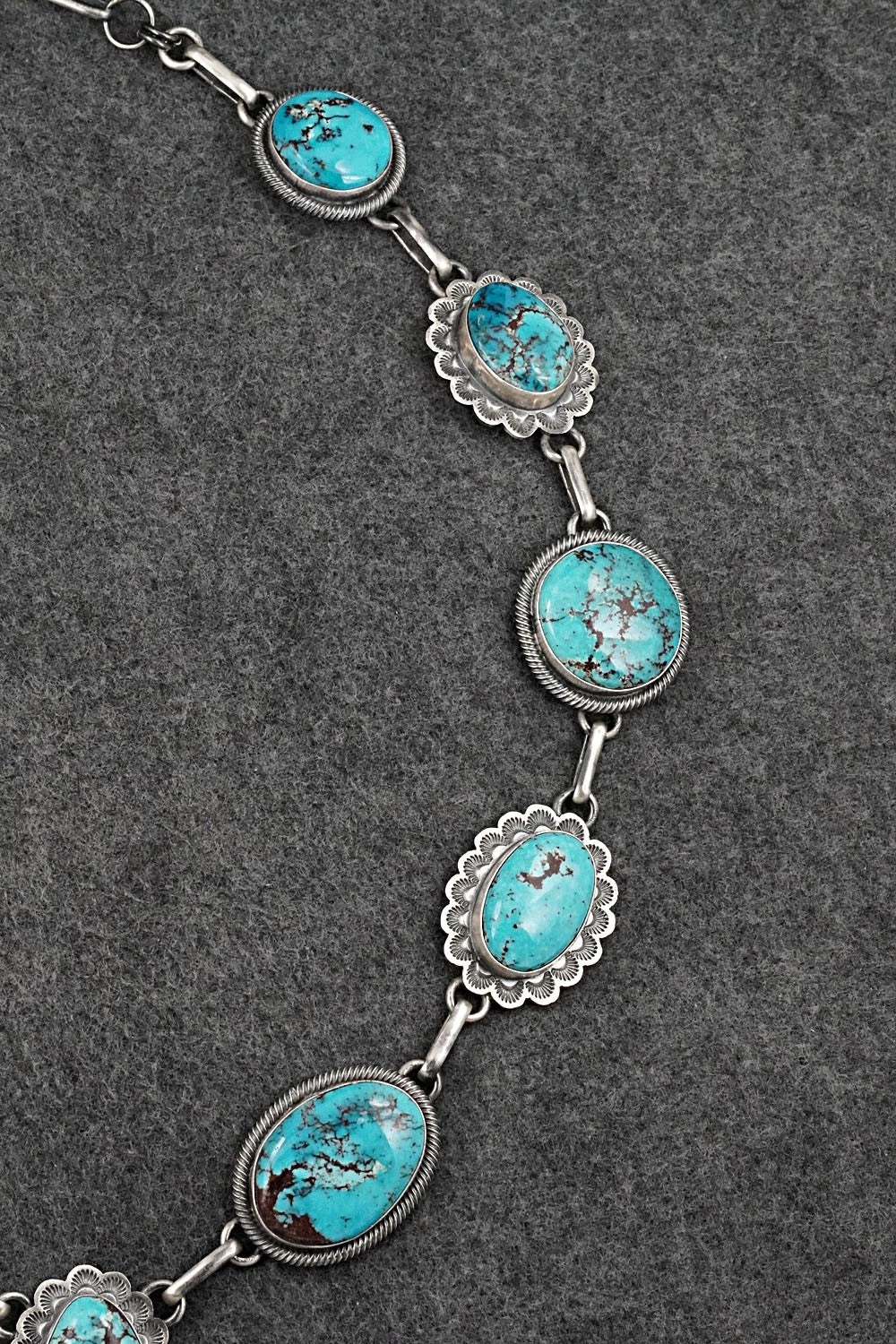 Turquoise & Sterling Silver Necklace and Earrings Set - Mark Yazzie