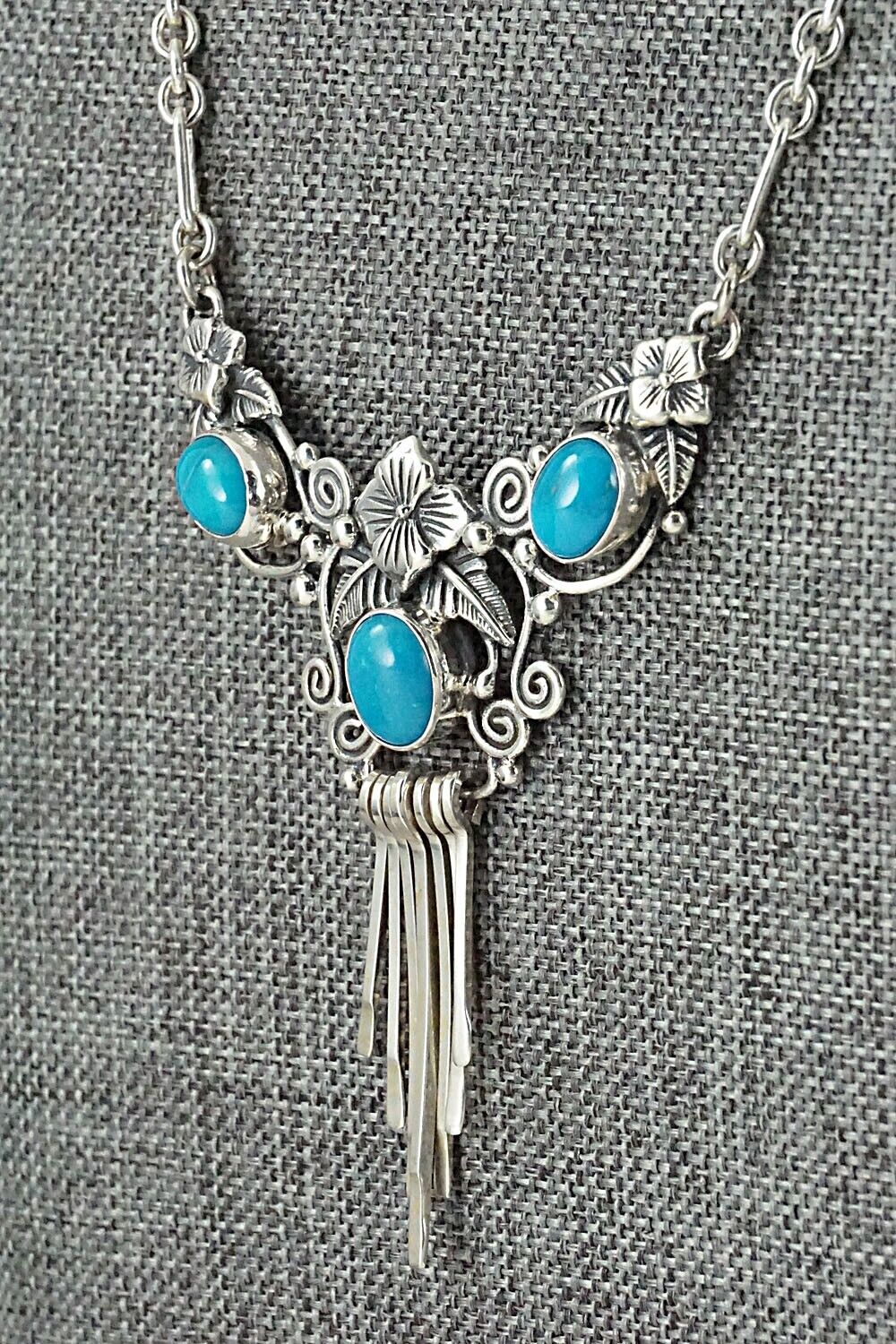 Turquoise & Sterling Silver Necklace - Roie Jaque