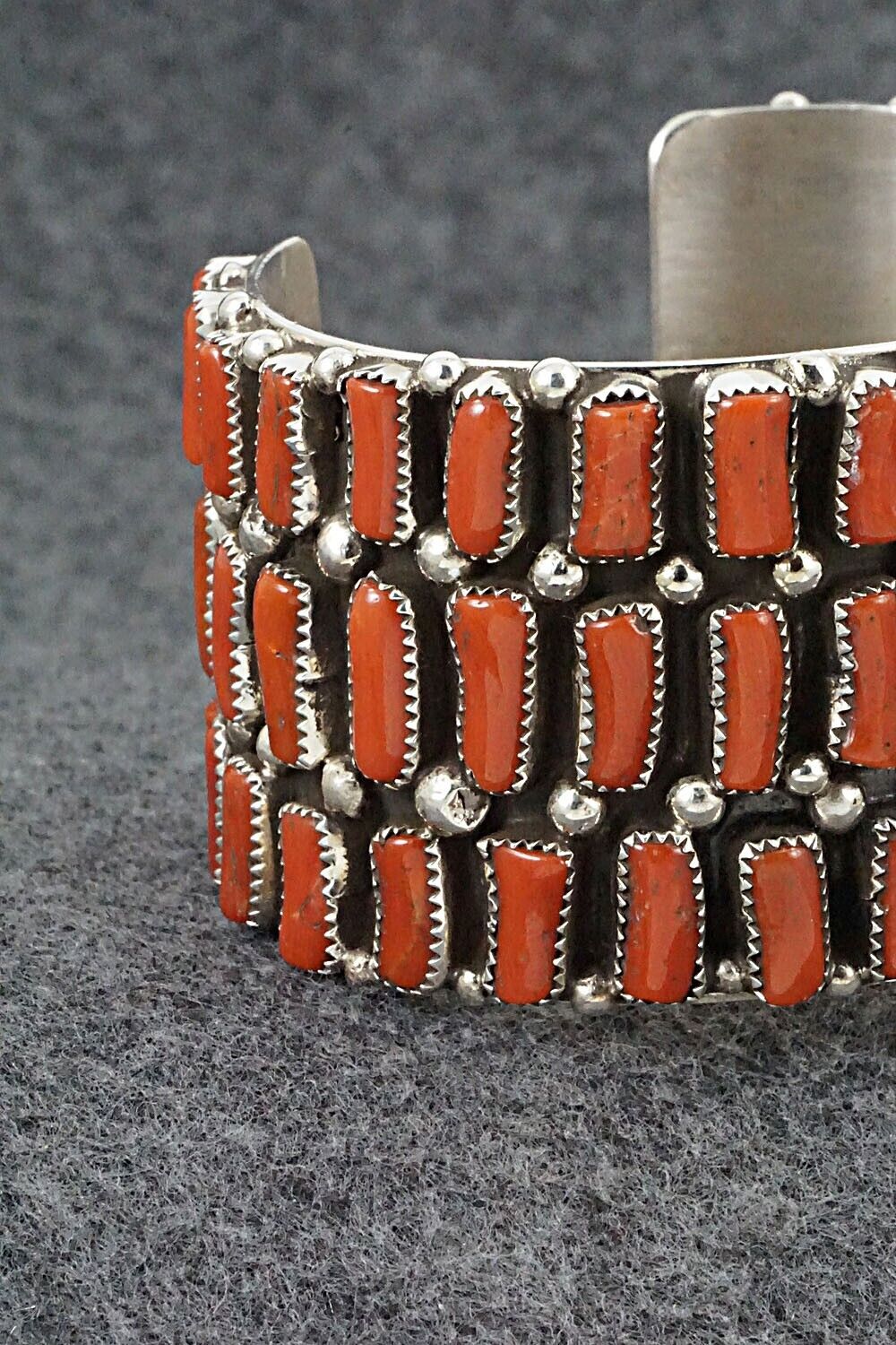 Coral & Sterling Silver Bracelet - Darlene Begay
