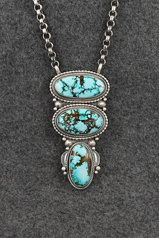 Turquoise & Sterling Silver Necklace - Tom Lewis