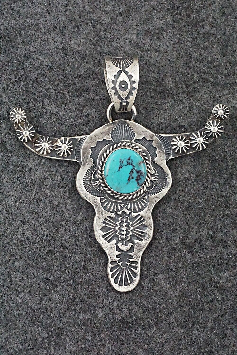Turquoise & Sterling Silver Pendant - Kevin Billah