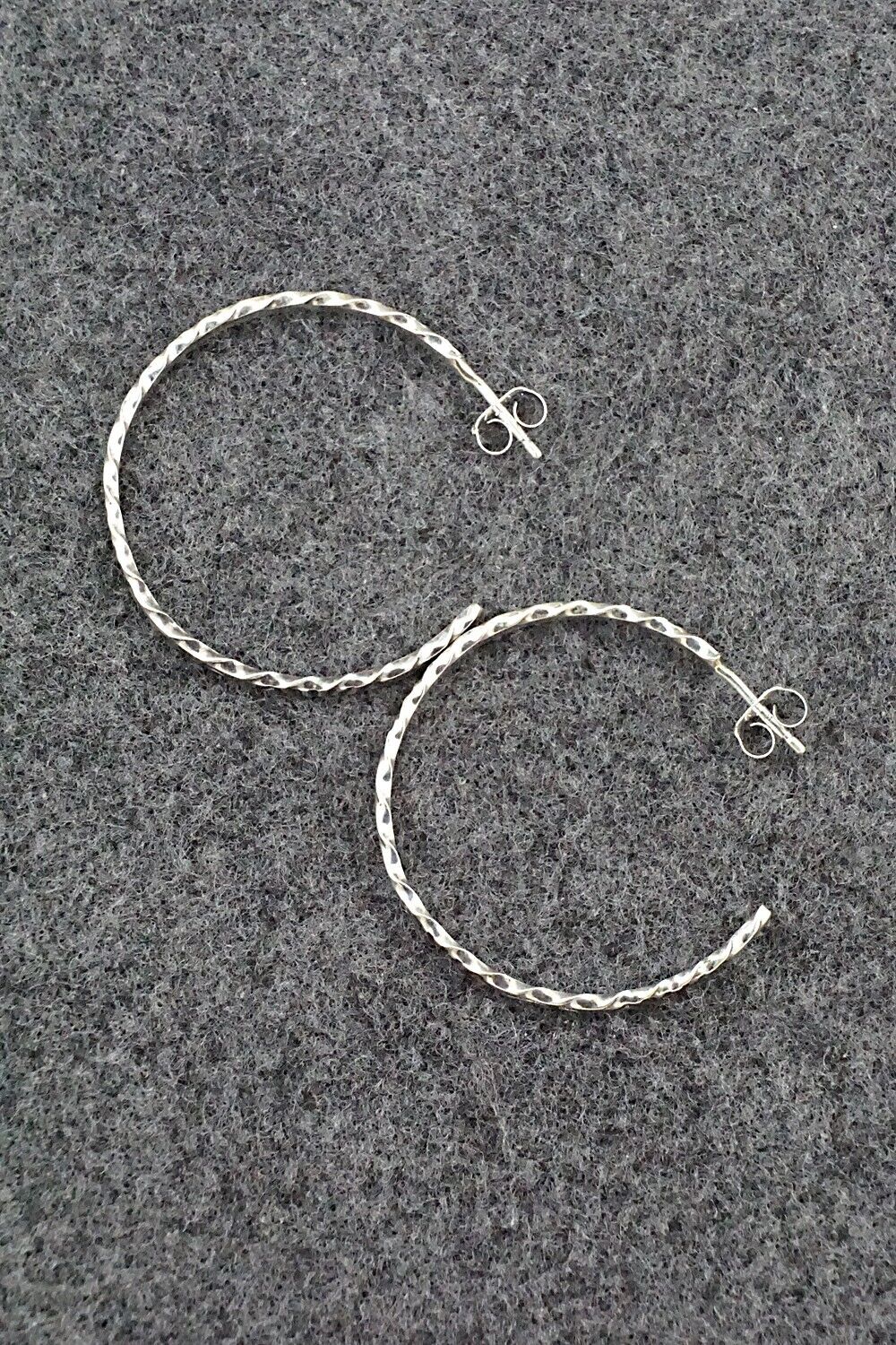 Sterling Silver Hoop Earrings - Elaine Tahe