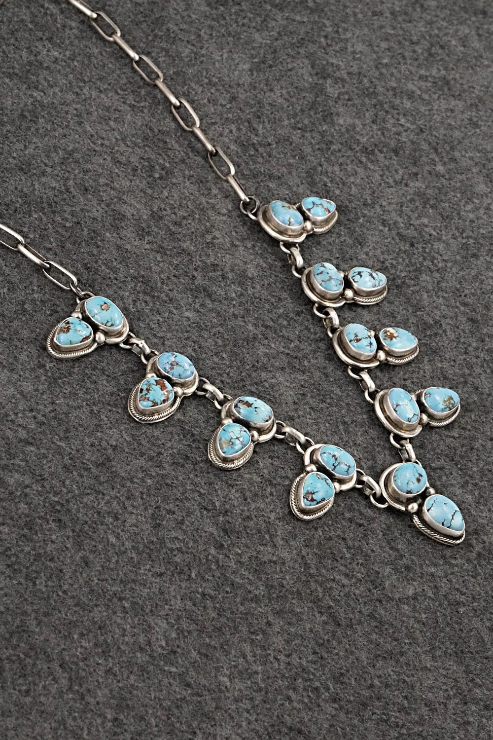 Turquoise & Sterling Silver Necklace and Earrings Set - Kathleen Livingston