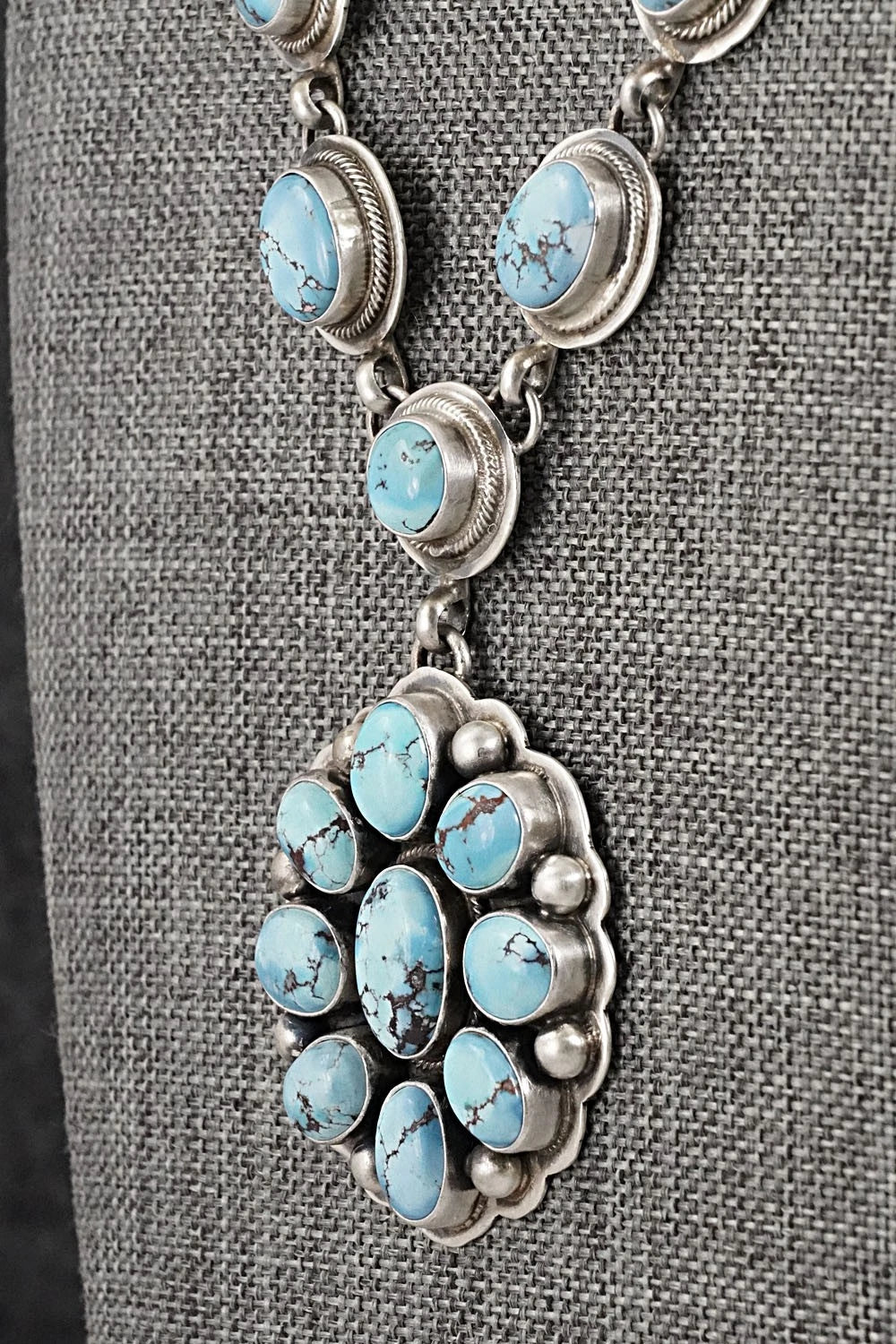 Turquoise & Sterling Silver Necklace and Earrings Set - Kathleen Livingston