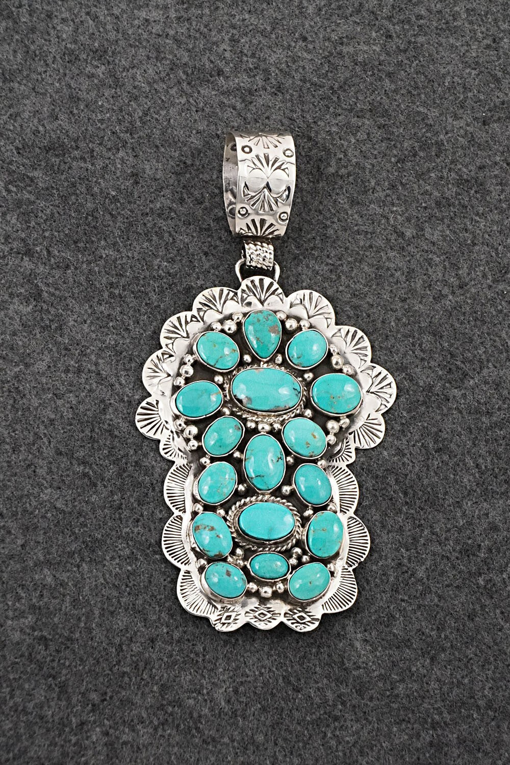 Turquoise & Sterling Silver Pendant - Vernon Johnson