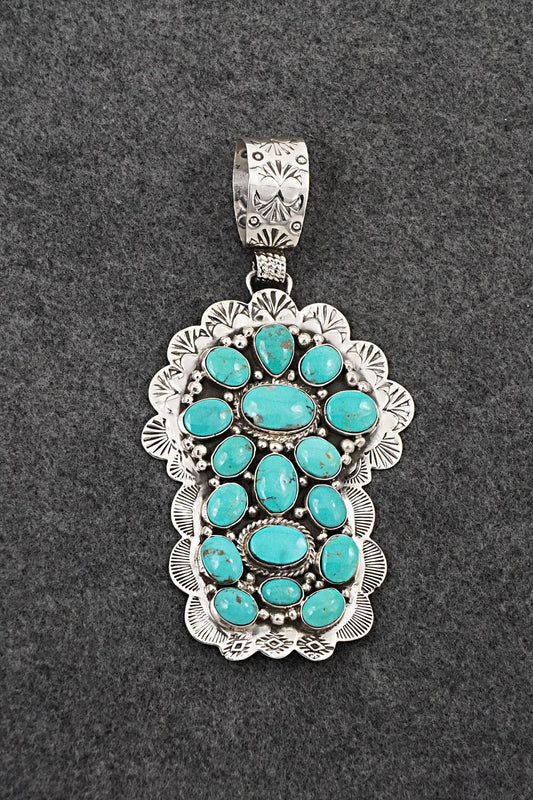 Turquoise & Sterling Silver Pendant - Vernon Johnson
