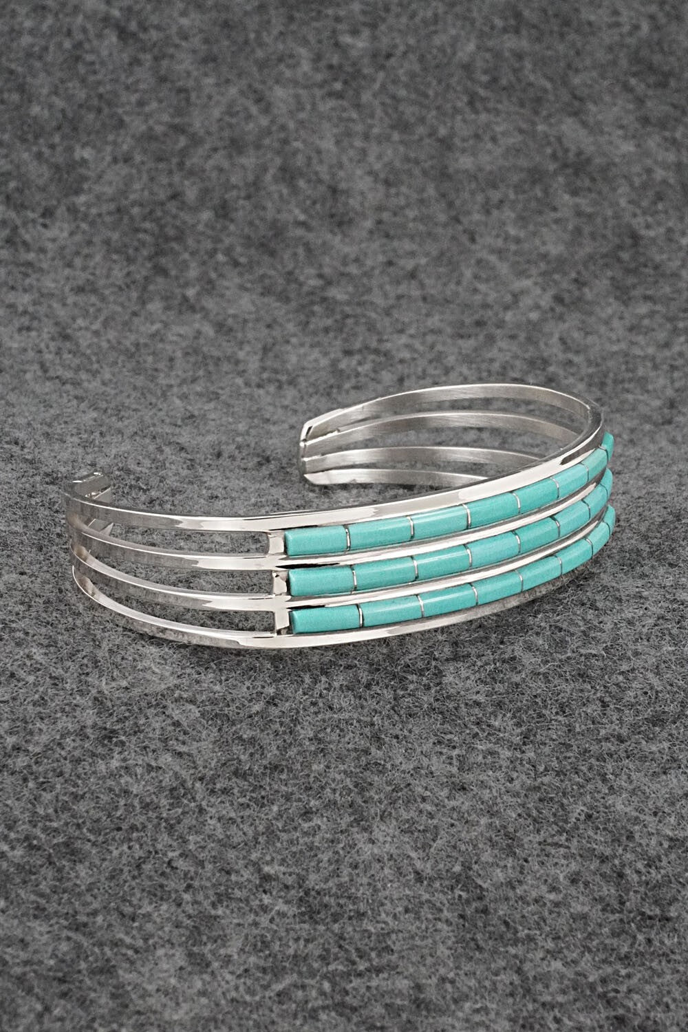 Turquoise & Sterling Silver Inlay Bracelet - Anson Wallace