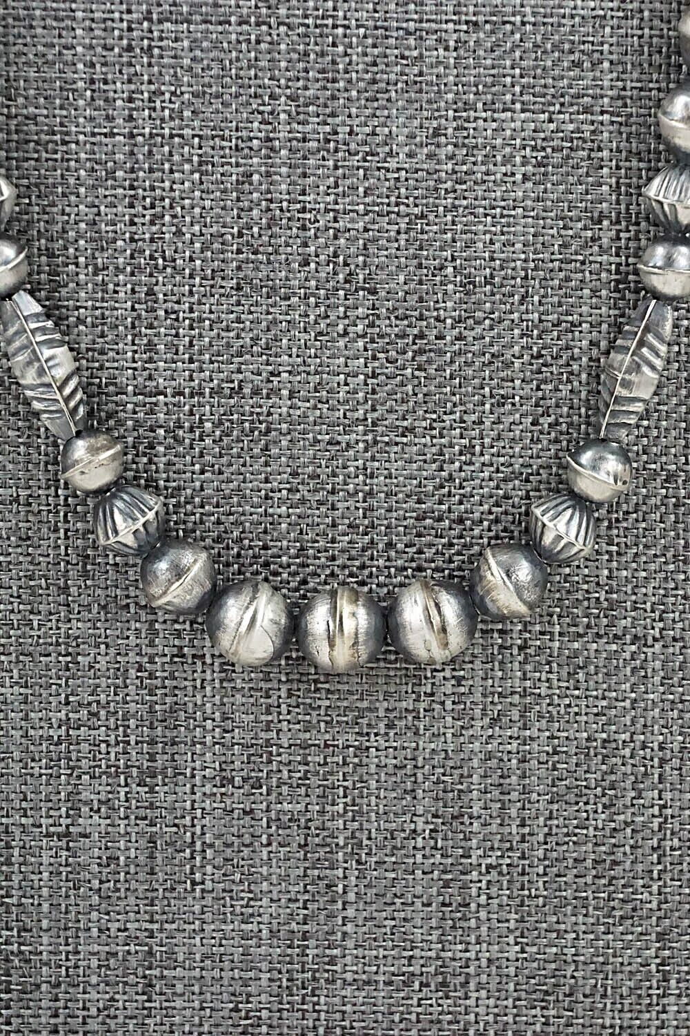 Sterling Silver Navajo Pearl Necklace 28" - Vintage