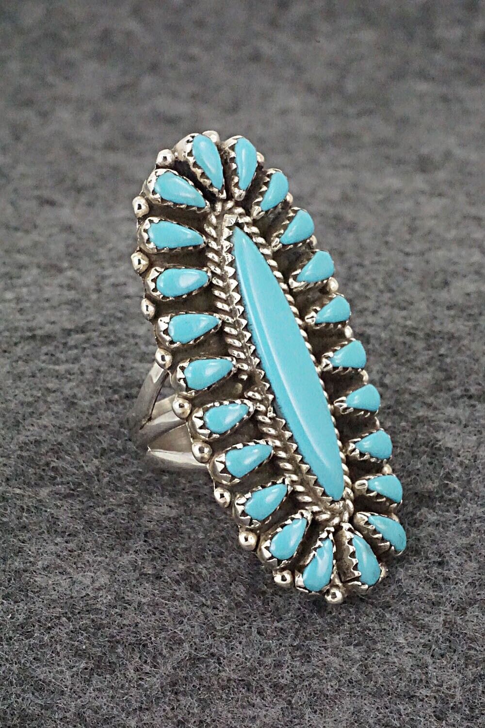 Turquoise & Sterling Silver Ring - George Gasper - Size 8